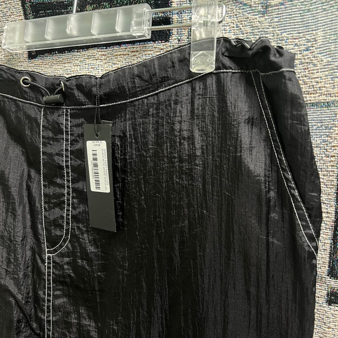 Other motelrocks Masao Maxi Skirt In Parachute Stitch Black Size 31" - 2 Thumbnail