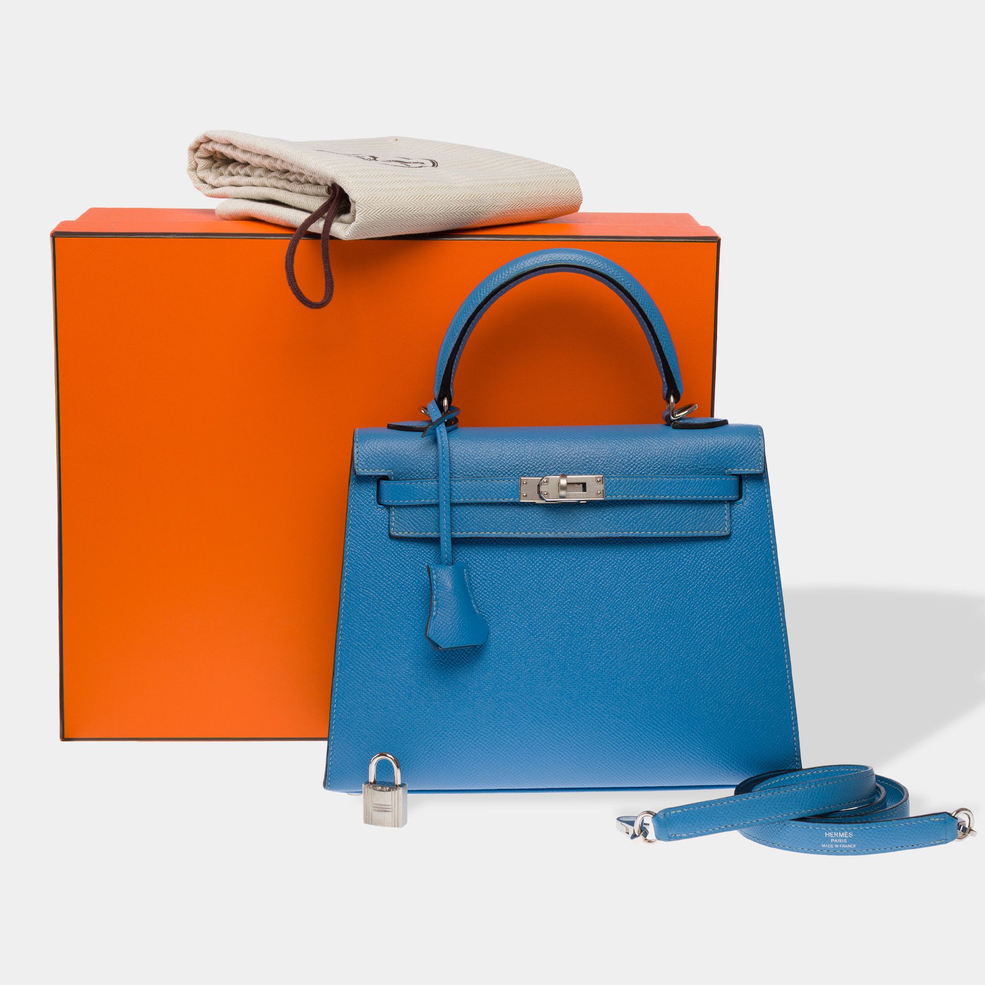 Hermes HERMES Kelly 25 in Blue Leather Size ONE SIZE - 2 Thumbnail