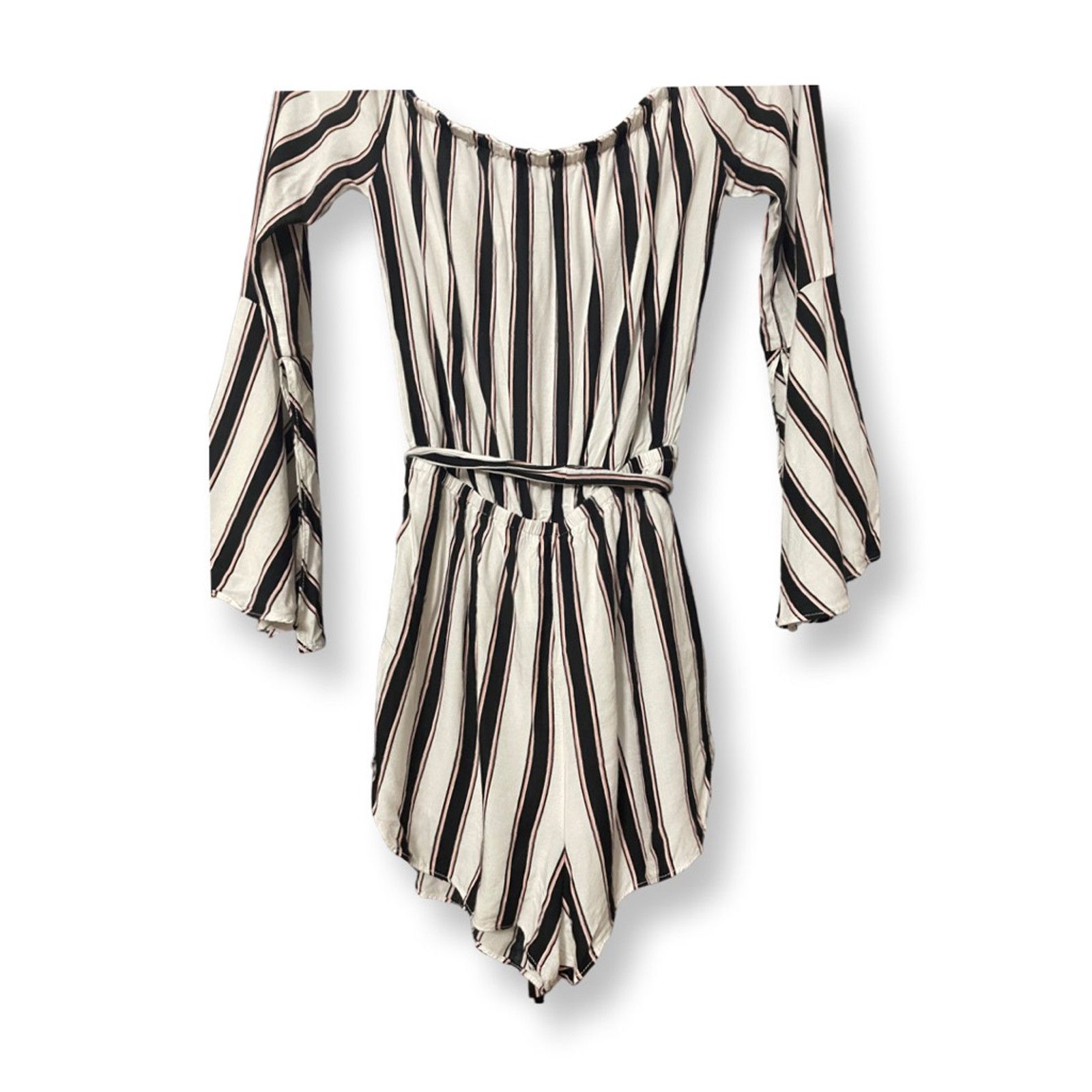 Other Lumiere Lined Romper Long Sleeve Striped White/Multicolor S Size 27" / US 4 / IT 40 - 6 Thumbnail