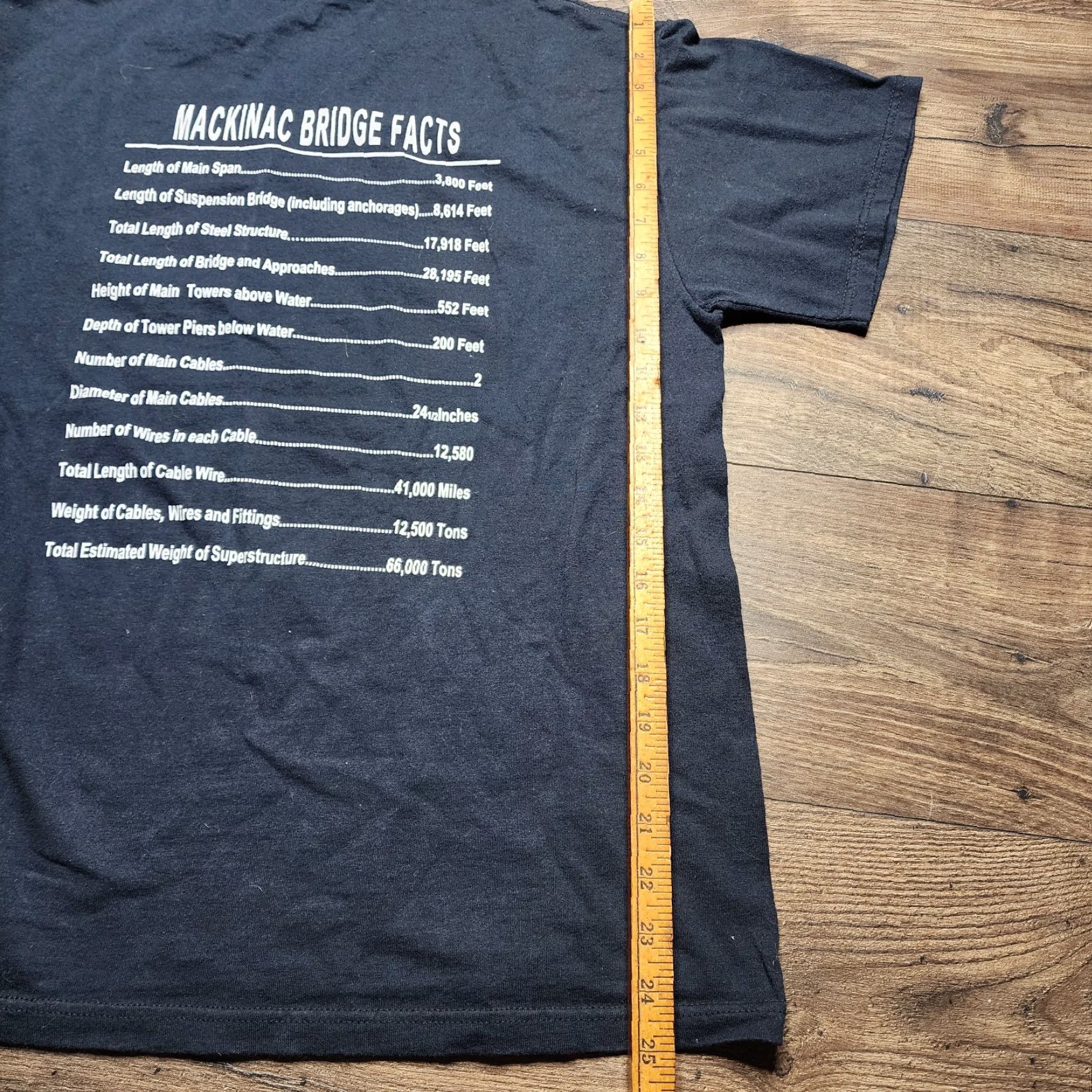 Fruit Of The Loom Fruit of the Loom T-Shirt Mens M Black Mackinac Bridge Walk Michigan Graphic Tee Double Sided Size US M / EU 48-50 / 2 - 4 Thumbnail