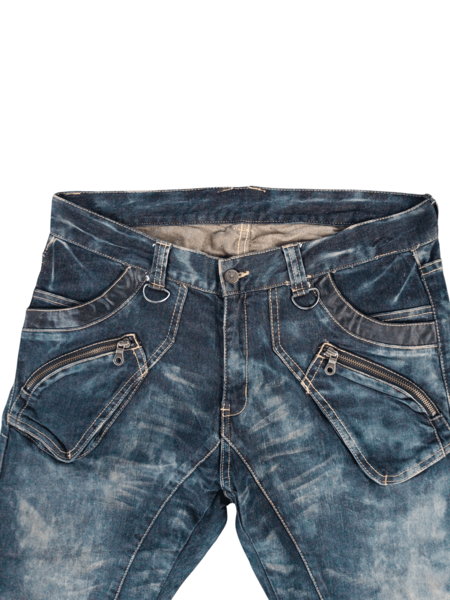 Japanese Brand RARE 💥 PPFM TYE DIE WHISKERS TWISTED LEG DENIM Size US 34 / EU 50 - 11 Thumbnail