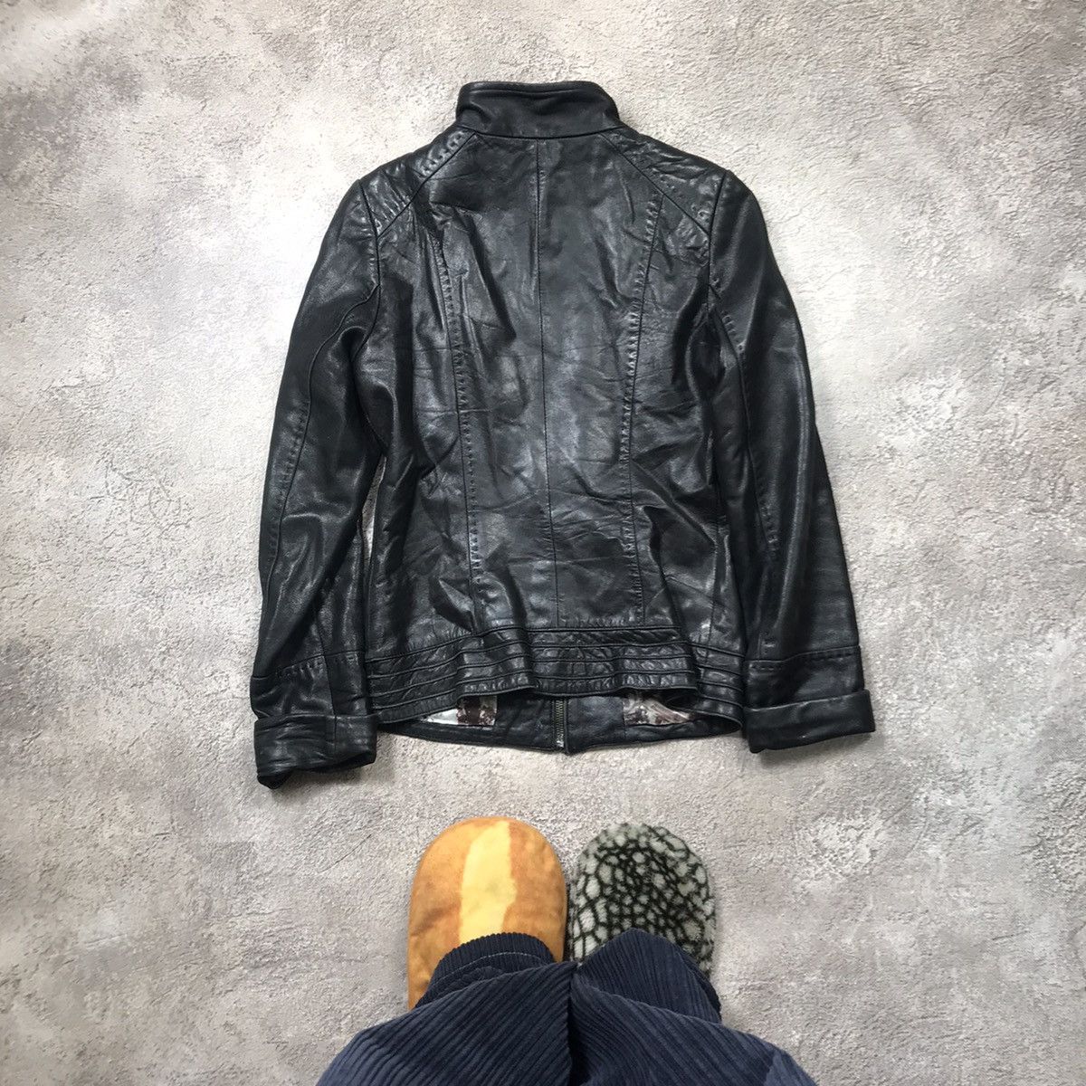 Genuine Leather Vintage Y2K Black Leather Jacket Streetwear Skate Bleached M Size M / US 6-8 / IT 42-44 - 6 Thumbnail