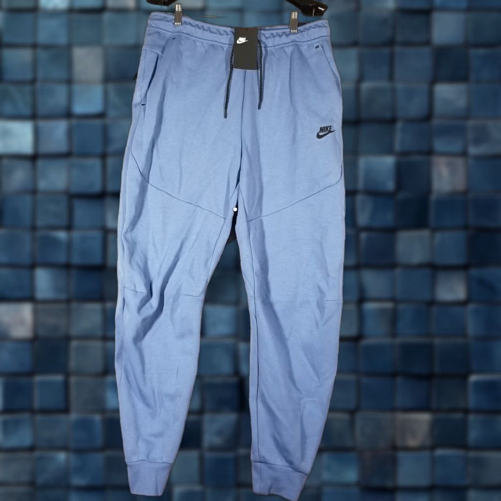 VINTAGE Nike Tech Fleece Jogger Pants Men's Large Blue Activewear Tapered 90s
