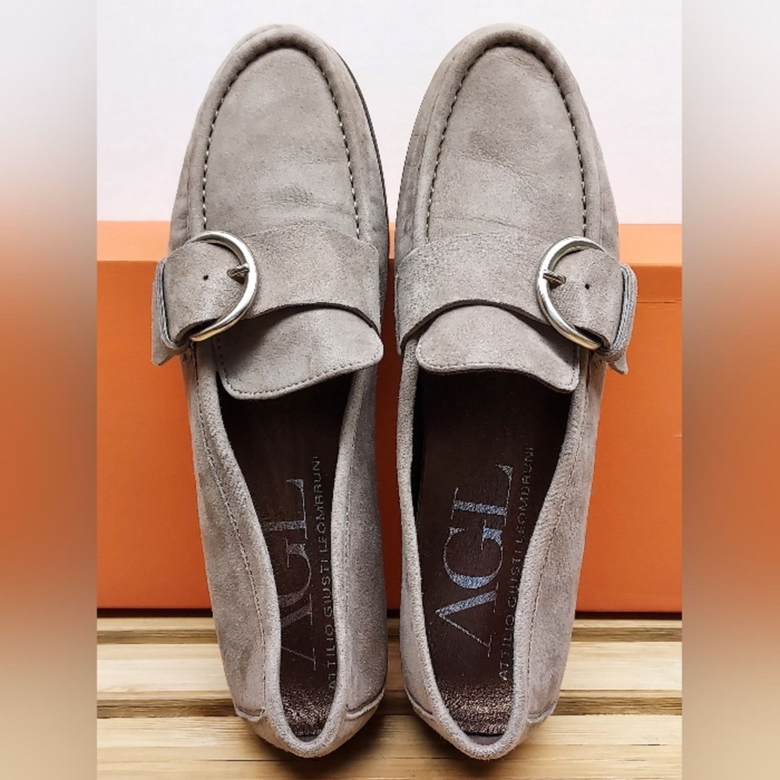 AGL AGL Womens Ginger Suede Buckle Flat Shoes Size 36.5 (6.5) Size US 6.5 / IT 36.5 - 3 Thumbnail