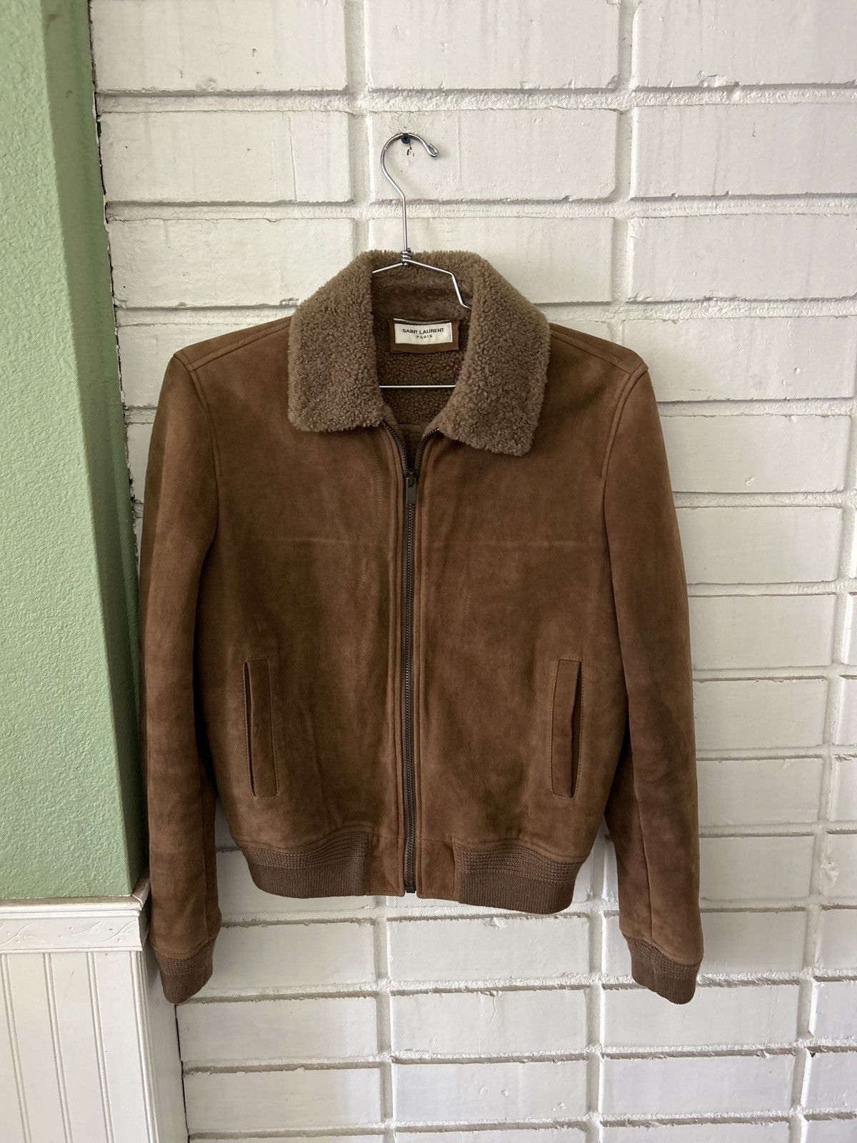 Saint Laurent Shearling Bomber Jacket (sz48)