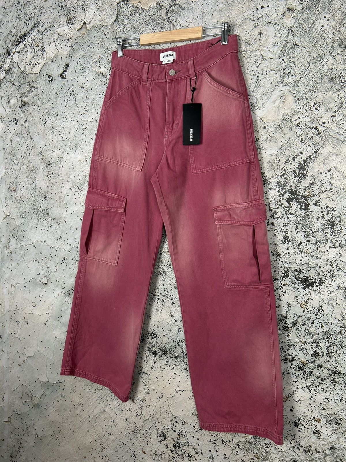 Weekday Weekday Pink Cargo Jeans Streetwear Baggy Rap Skate Size 26" / US 2 / IT 38 - 2 Thumbnail