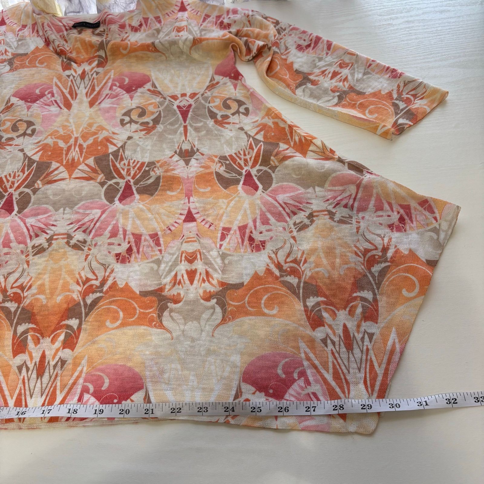 Other Nally and Millie 3/4 Sleeve Pink and Coral Tunic Top Size L Size L / US 10 / IT 46 - 13 Thumbnail