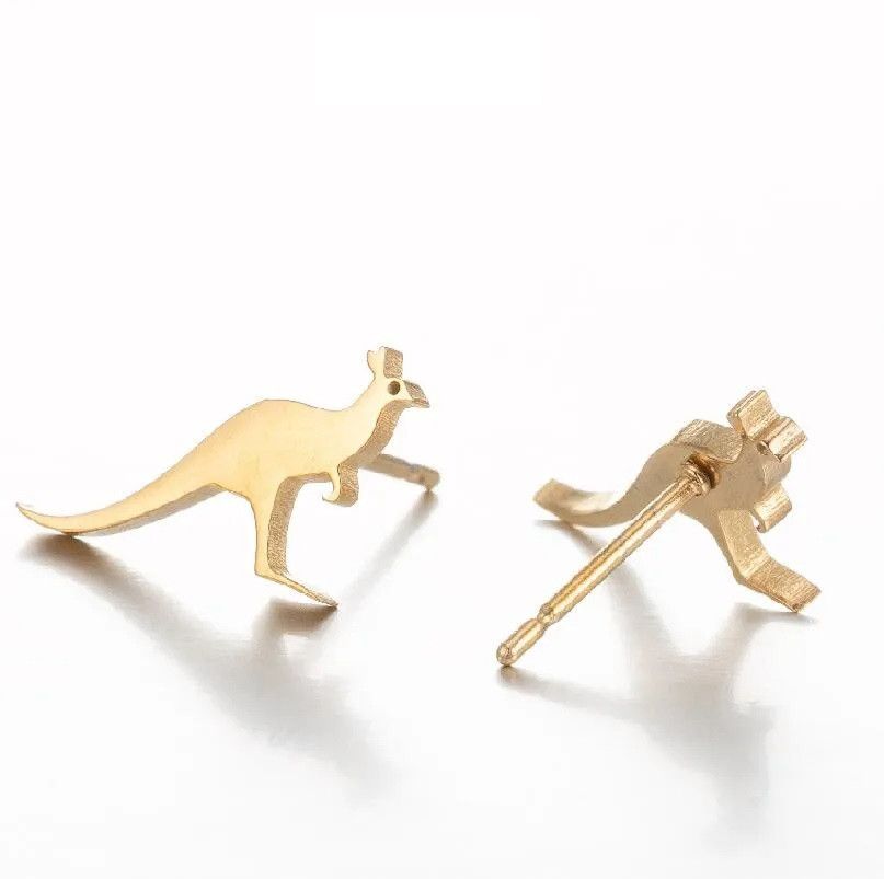 Jewelry Kangaroo Mini Stud Earrings Charm Earring Gift Size ONE SIZE - 1 Thumbnail