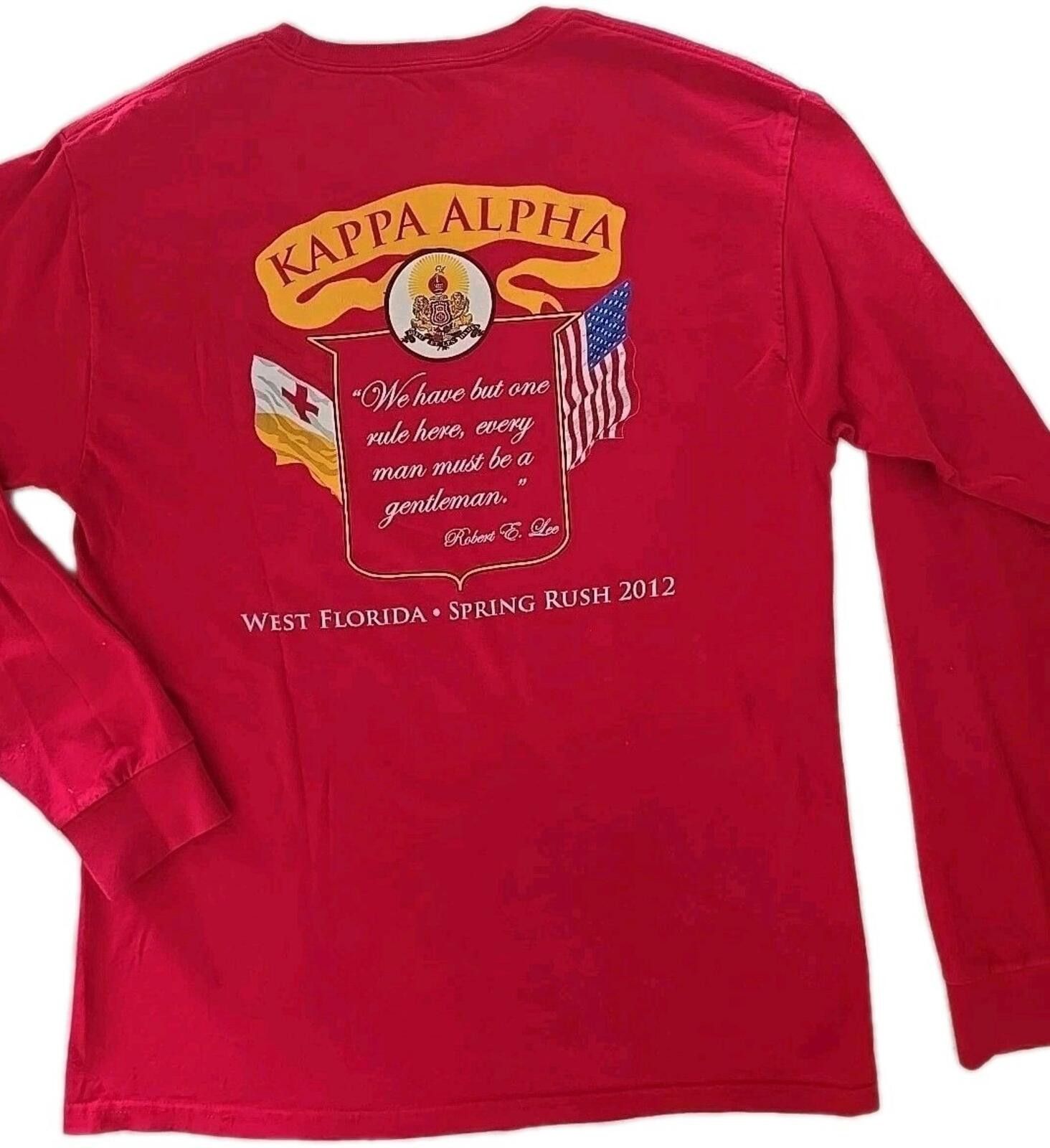 Hanes Red Kappa Alpha 2012 Spring Rush West FL LS T Shirt Mens M Size US M / EU 48-50 / 2 - 1 Thumbnail