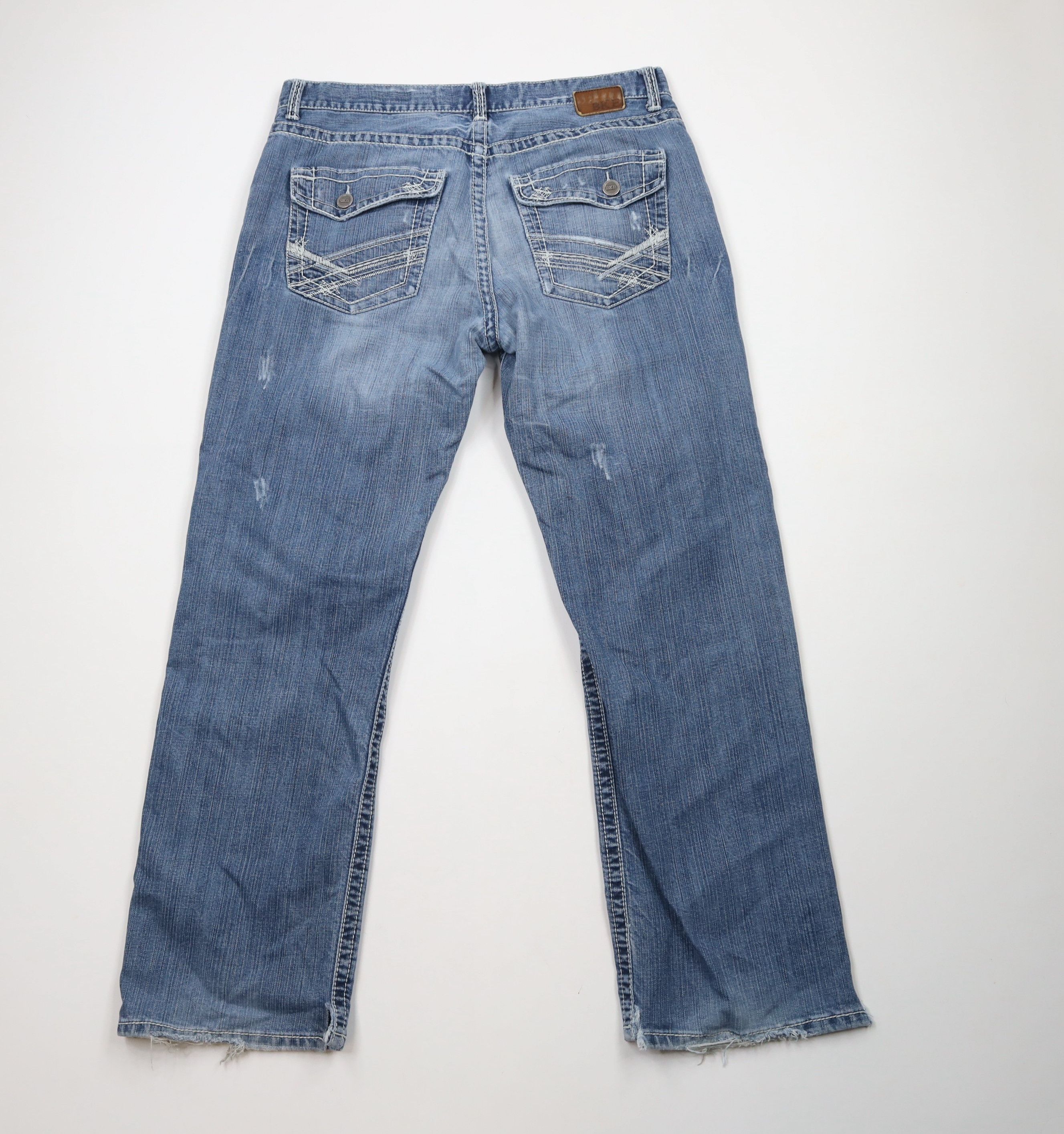 Vintage Buckle BKE Thick Stitch Jake Straight Leg Denim Jeans Blue Size US 36 / EU 52 - 12 Thumbnail