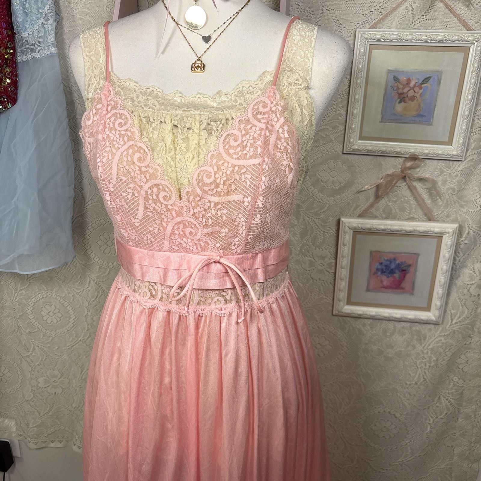 Other vintage pink lace coquette slip dress Size M / US 6-8 / IT 42-44 - 3 Thumbnail