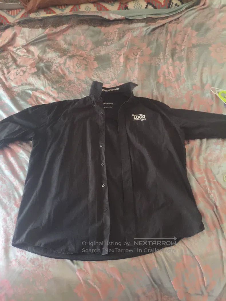 Balenciaga Balenciaga Short Sleeve Shirt, Black Logo Version Size US S / EU 44-46 / 1 - 1 Thumbnail