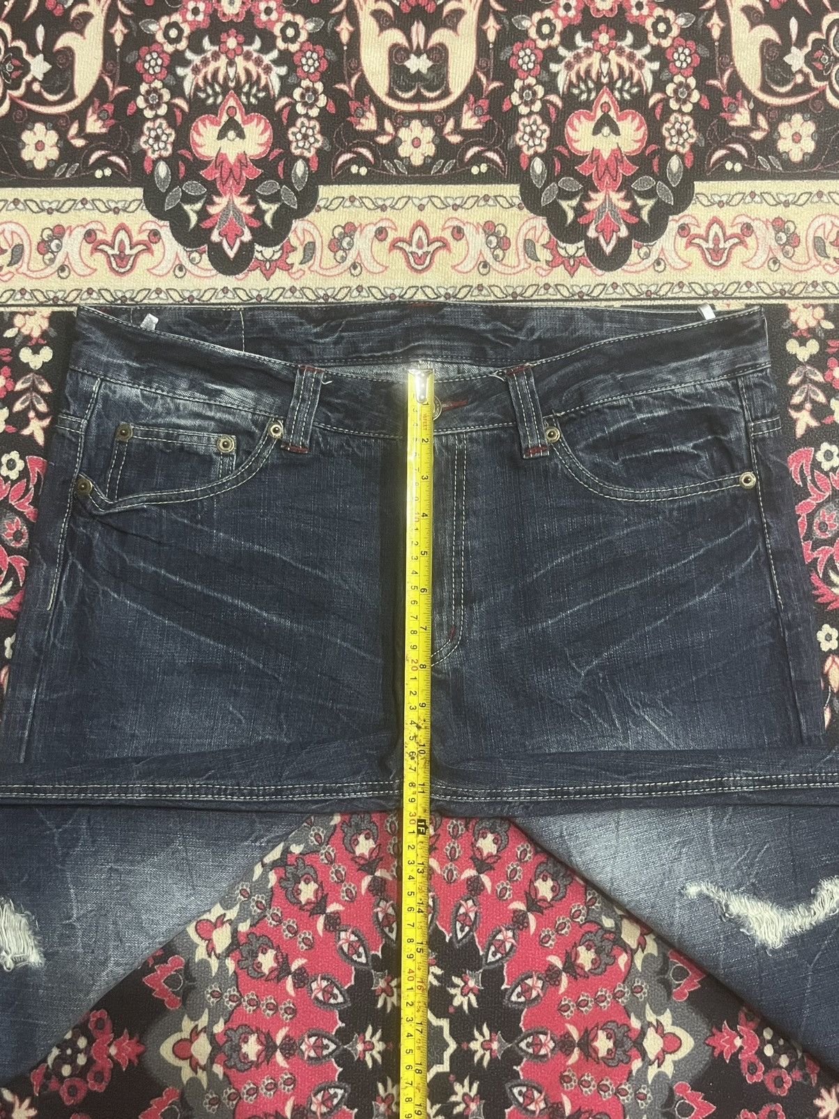 Le Grande Bleu (L.G.B.) Back & Forth Dark Blue Ripped Frayed Leg Loose Baggy Jeans Size US 36 / EU 52 - 12 Thumbnail