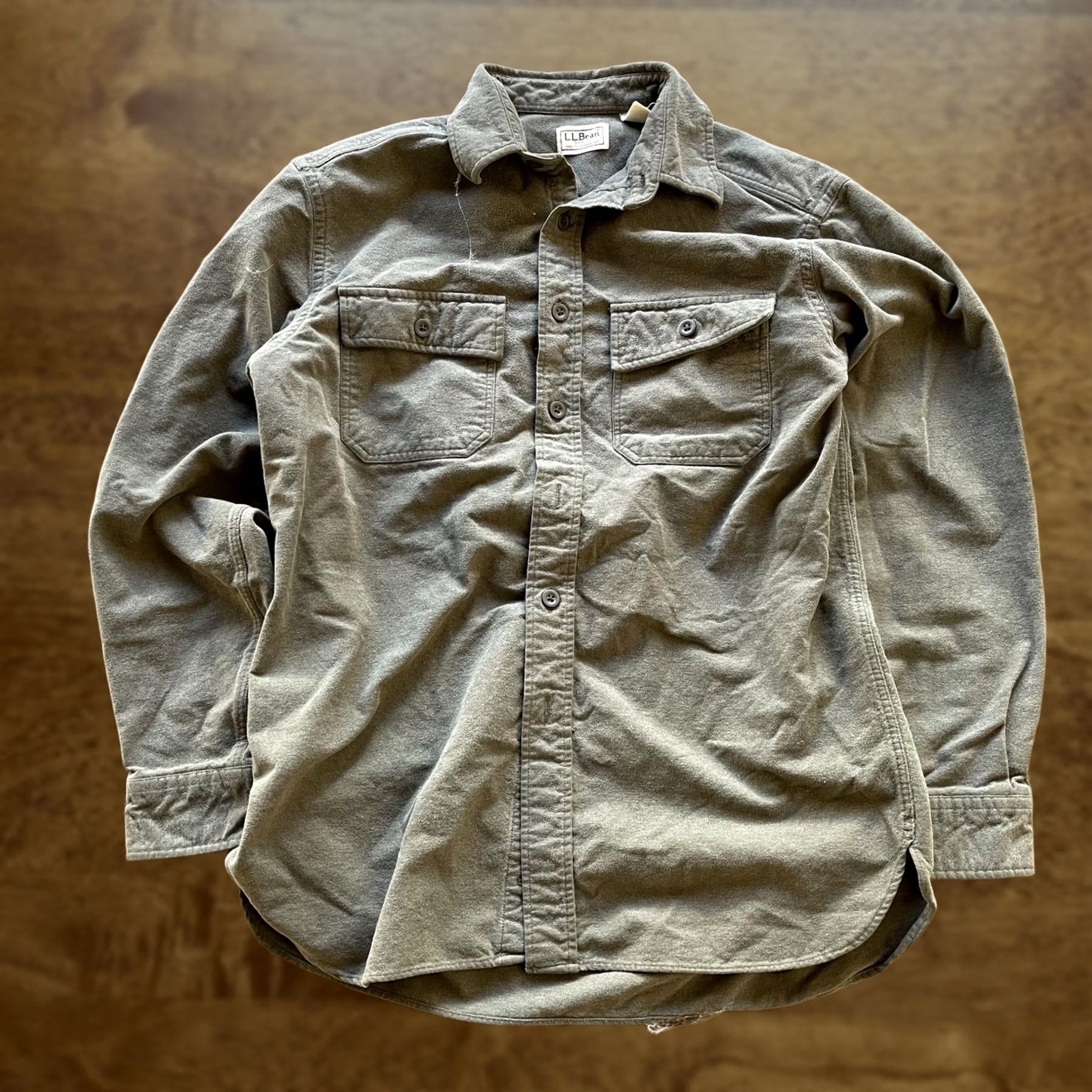 Vintage L.L.Bean Flannel Shirt Mens Medium Green Solid Long Sleeve Button Up Casual Size US M / EU 48-50 / 2 - 1 Thumbnail