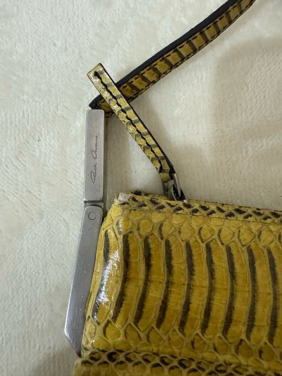 Rick Owens SS18 Yellow Snakeskin Bag Size ONE SIZE - 4 Thumbnail