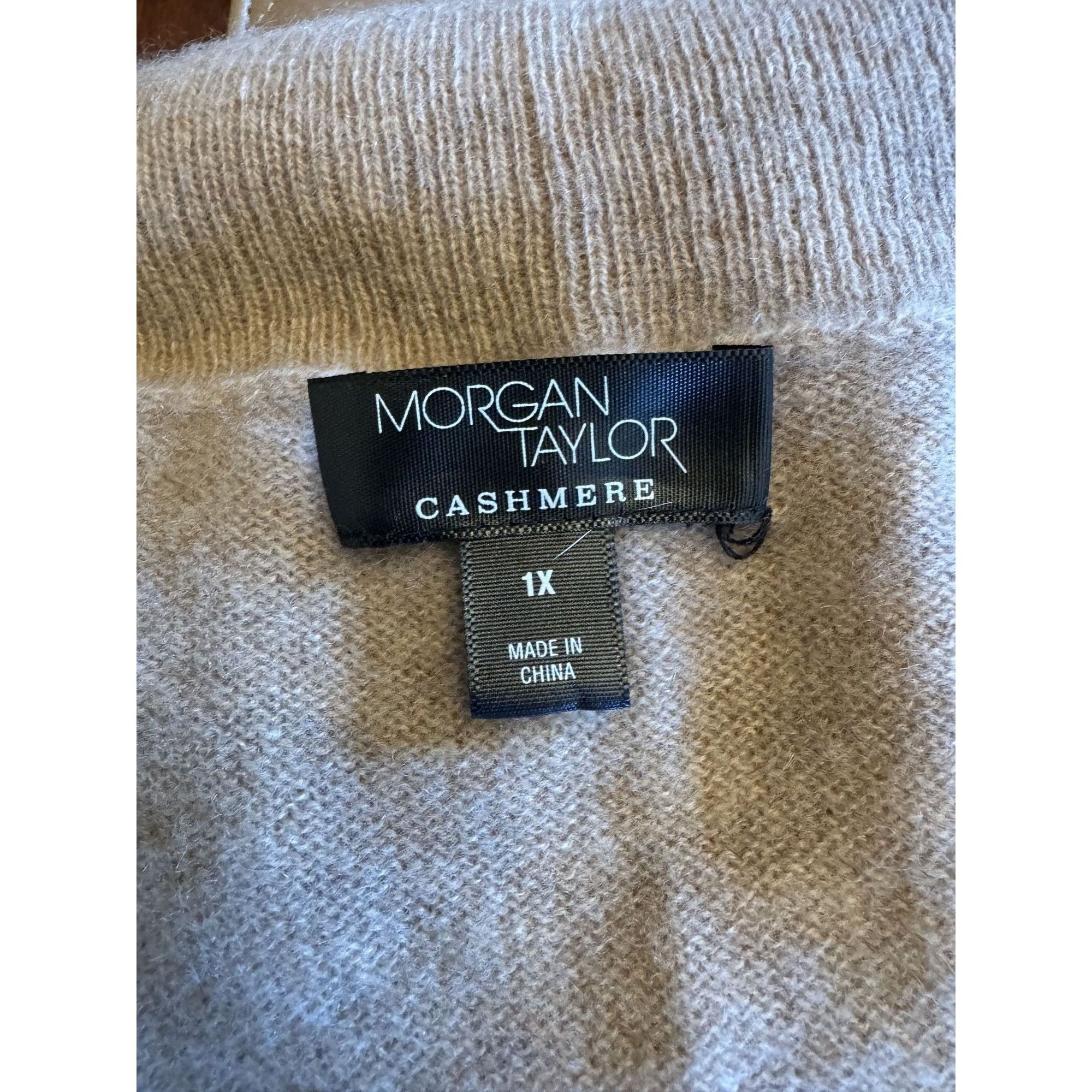 Vintage Morgan Taylor 100% Cashmere Beautiful Beige Sweater Ladies S Size XL / US 12-14 / IT 48-50 - 2 Thumbnail