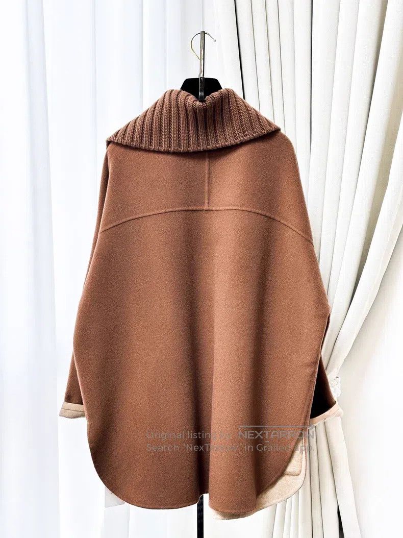 Loro Piana Loro Piana Coffee and khaki double-sided wear turn-down co Size S / US 4 / IT 40 - 3 Thumbnail