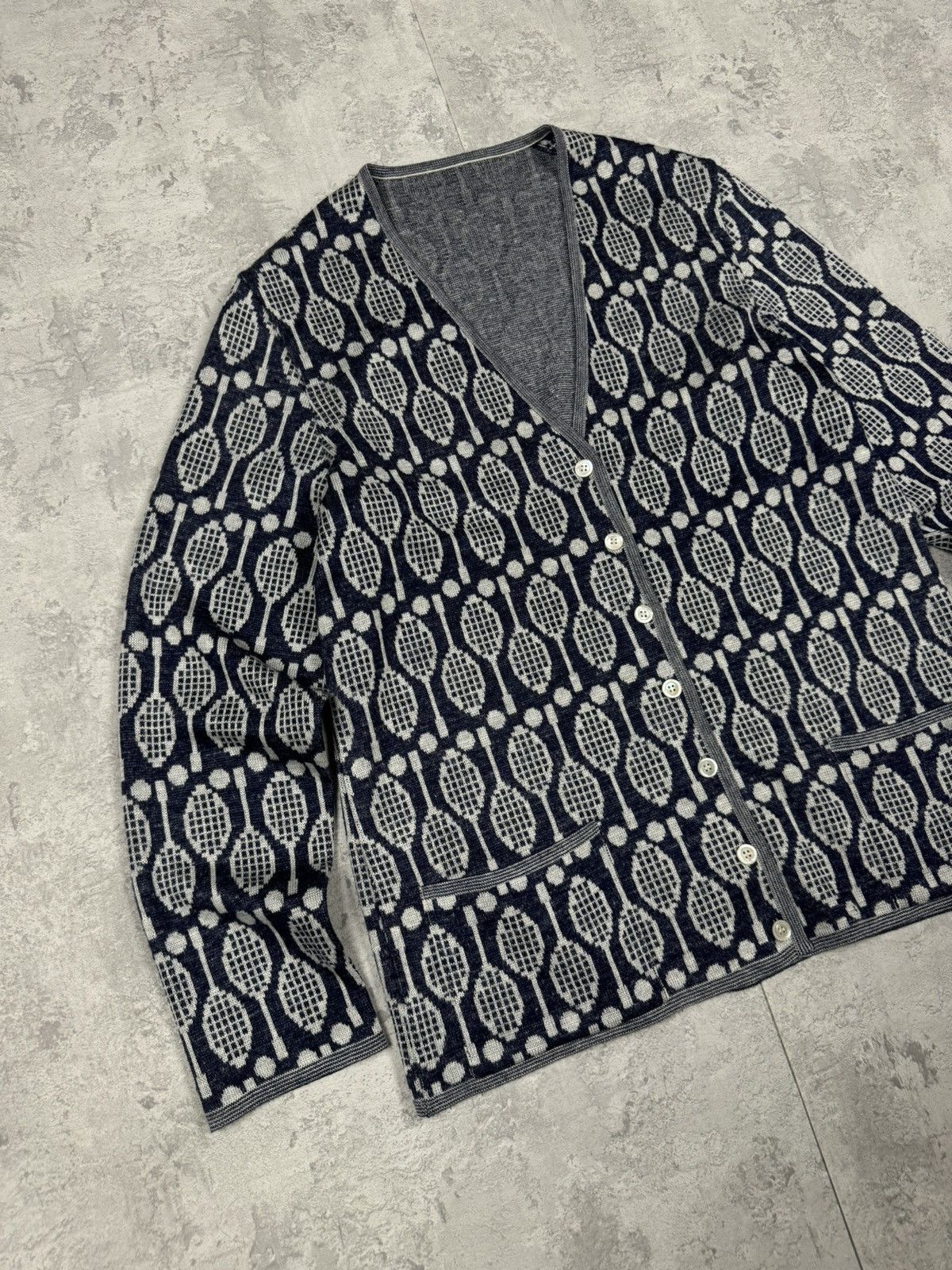 Hermes RARE Vintage Hermes Monogram Cradigan Button Up Size M / US 6-8 / IT 42-44 - 2 Thumbnail