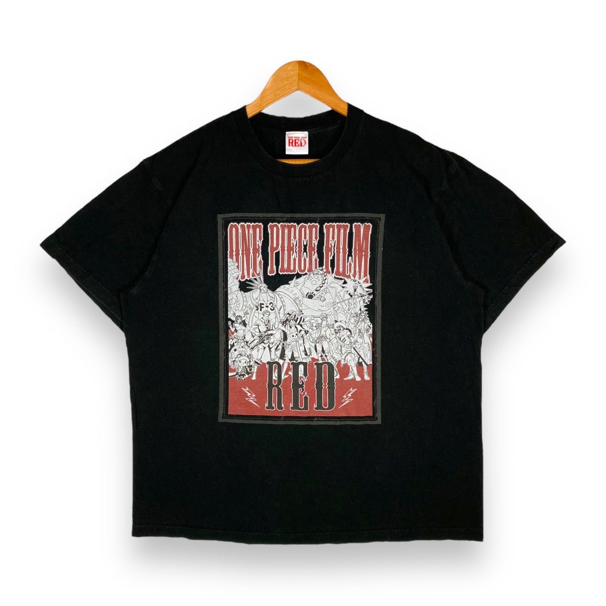 image of Anima x Movie One Piece Film Red Movie 2022 Anime T Shirt in Black, Men's (Size XL)