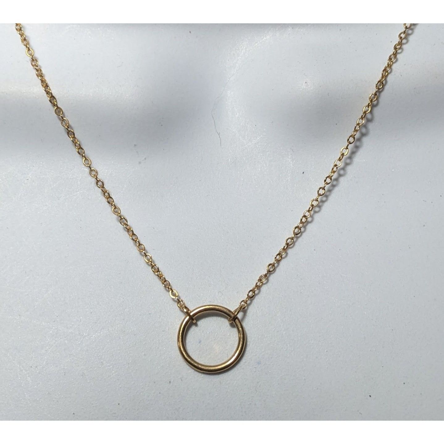 Other Minimalist Gold Tone Hoop Pendant Chain Necklace Size ONE SIZE - 4 Thumbnail