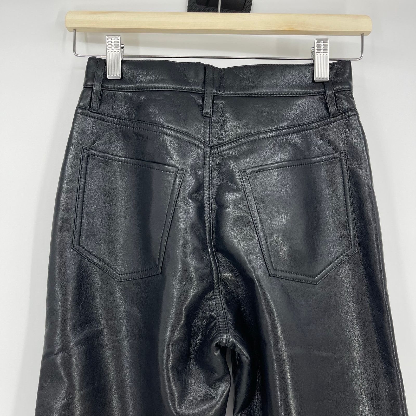 Frame FRAME | NWT Le Jane Crop Black Leather Jeans Noir Size 23 Size 23" - 10 Thumbnail