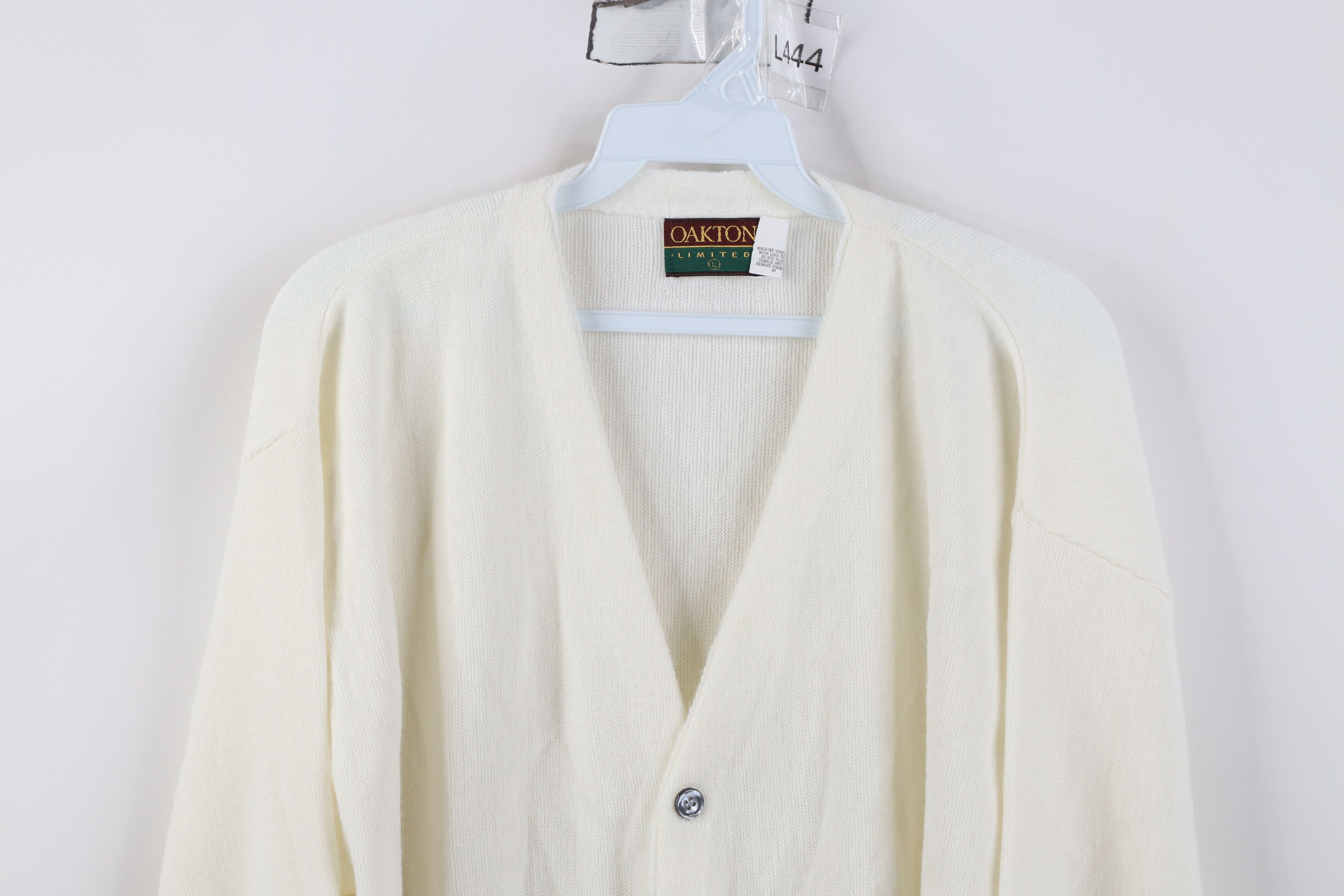 Vintage Vintage 70s Streetwear Cobain Cardigan Sweater White USA Size US L / EU 52-54 / 3 - 2 Thumbnail