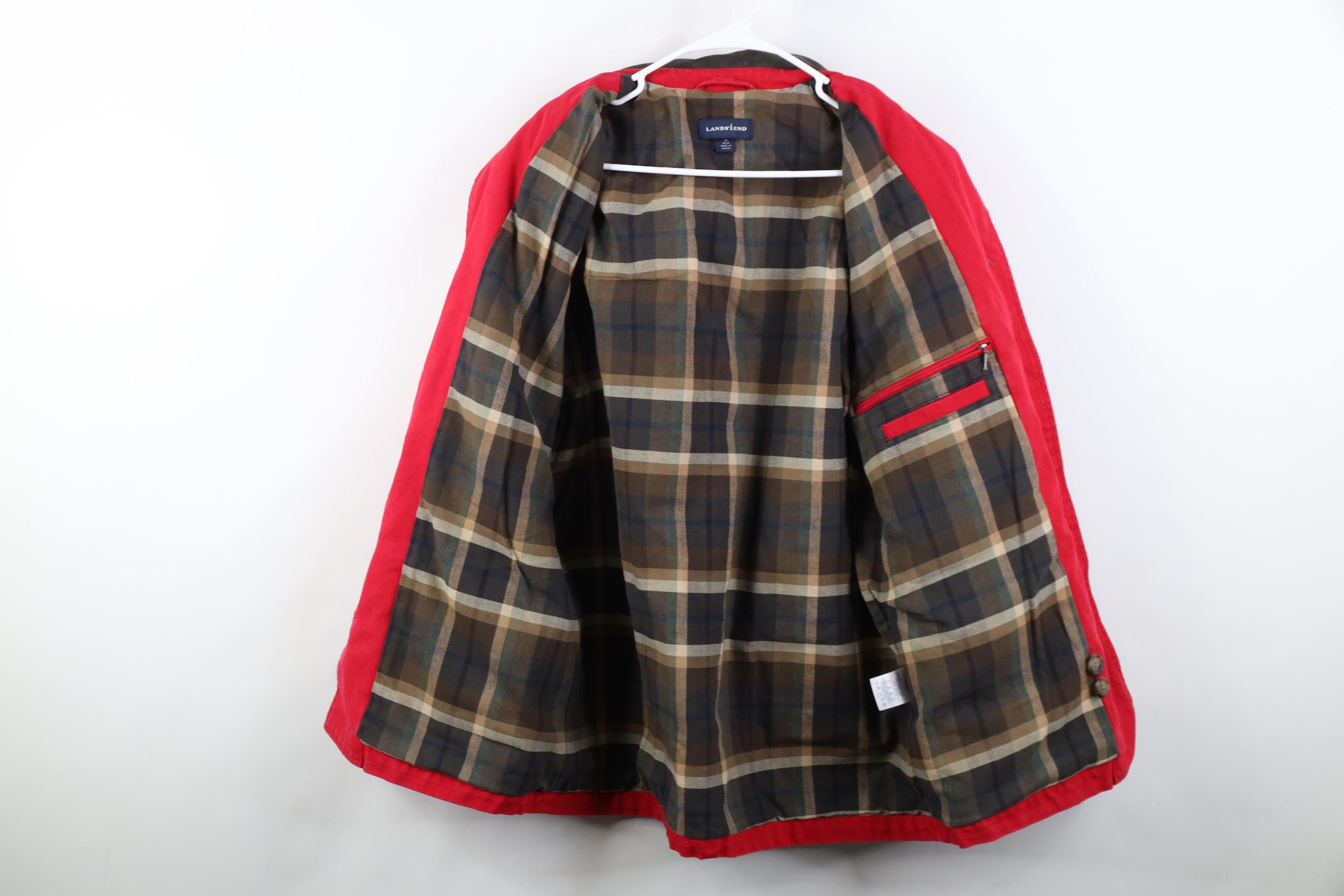 Lands' End Vintage 90s Lands End Collar Flannel Lined Chore Barn Jacket Size M / US 6-8 / IT 42-44 - 10 Thumbnail