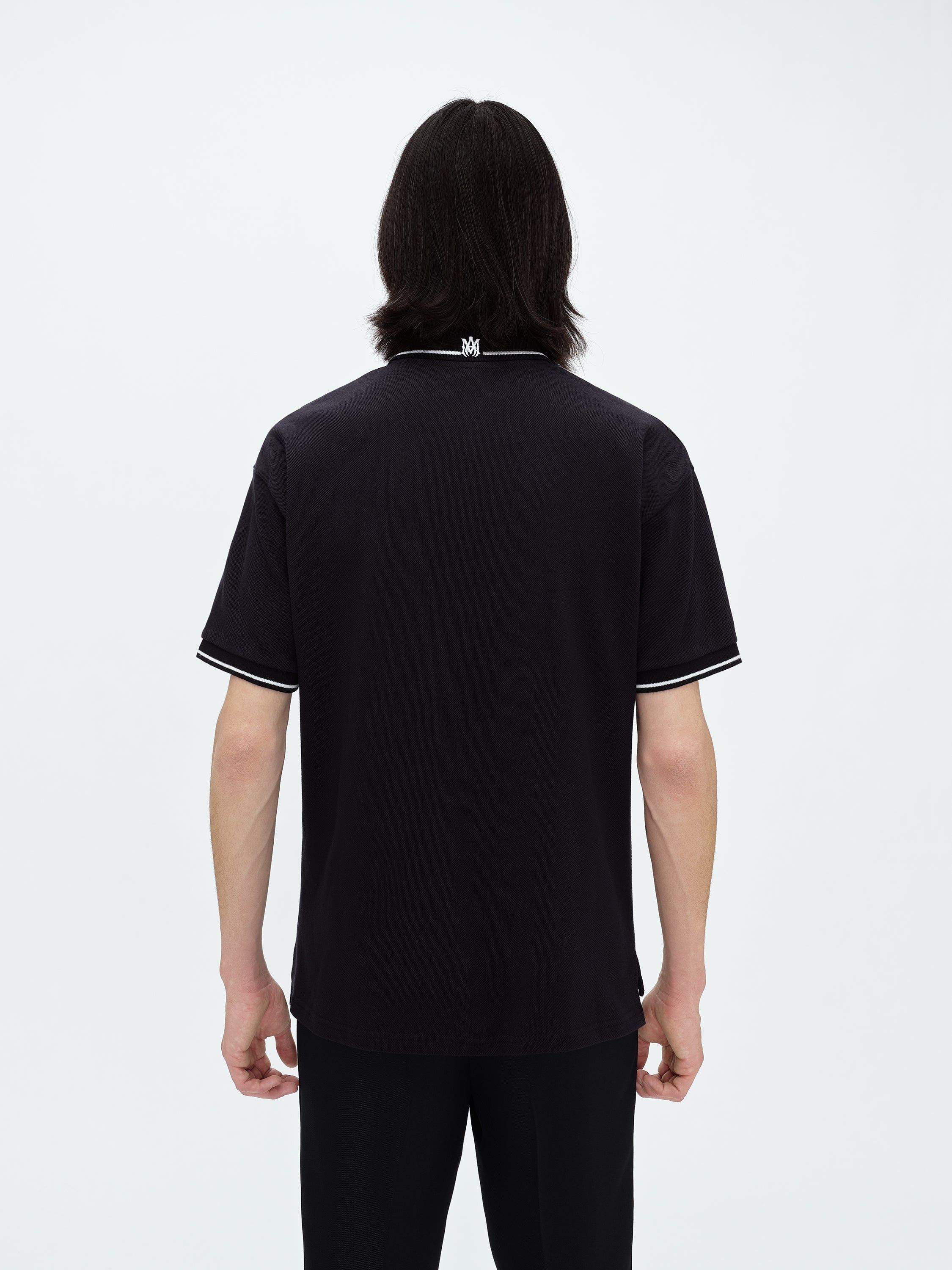 Amiri o1s1wg110825 Arts District Pique Polo Shirt in Black Size US XL / EU 56 / 4 - 4 Thumbnail