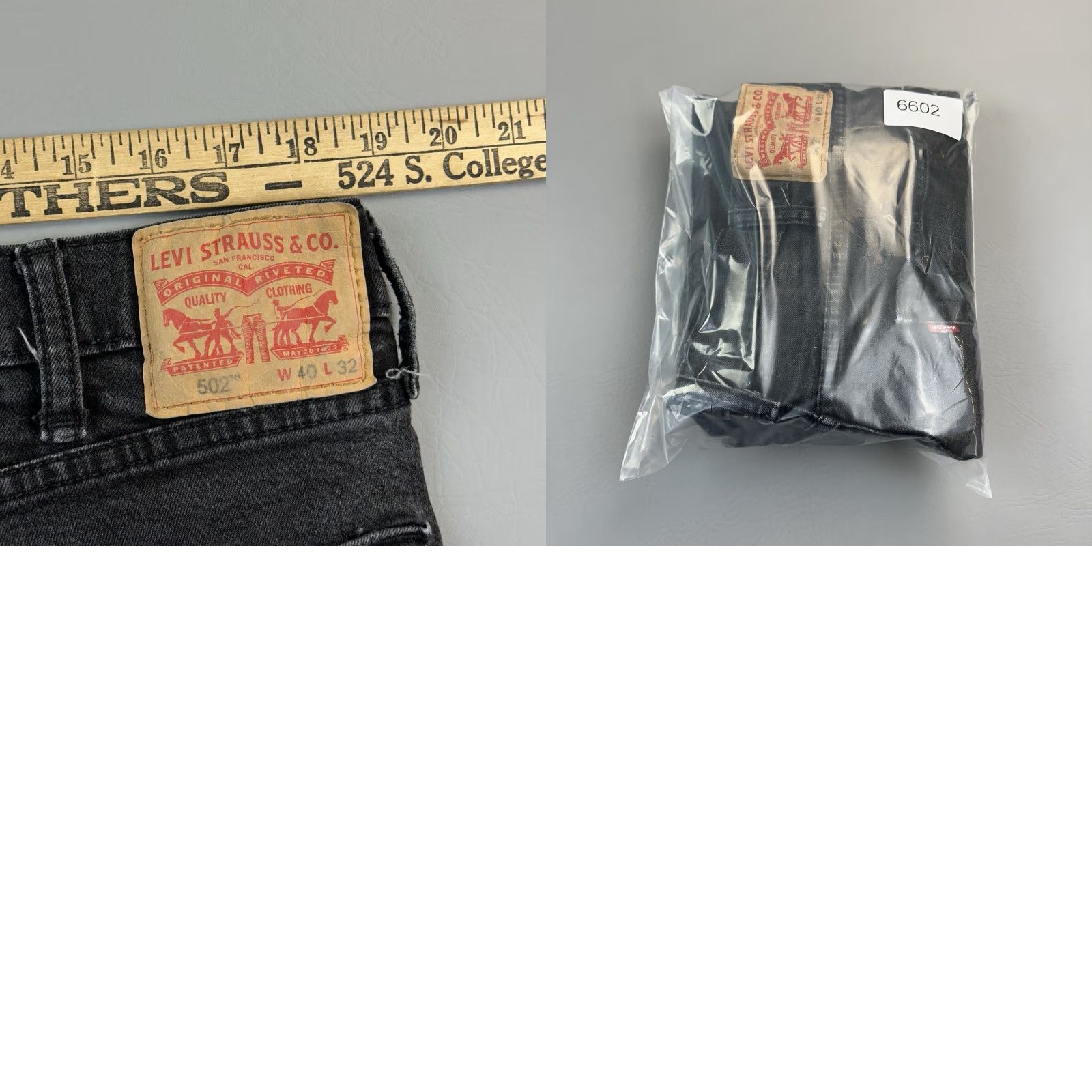 Levi's Levis 502 Jeans Mens 40x32 40x30 Black Denim Taper Fit Stretch 5 Pocket Shirt Mens Pants Denim Size US 40 / EU 56 - 9 Thumbnail
