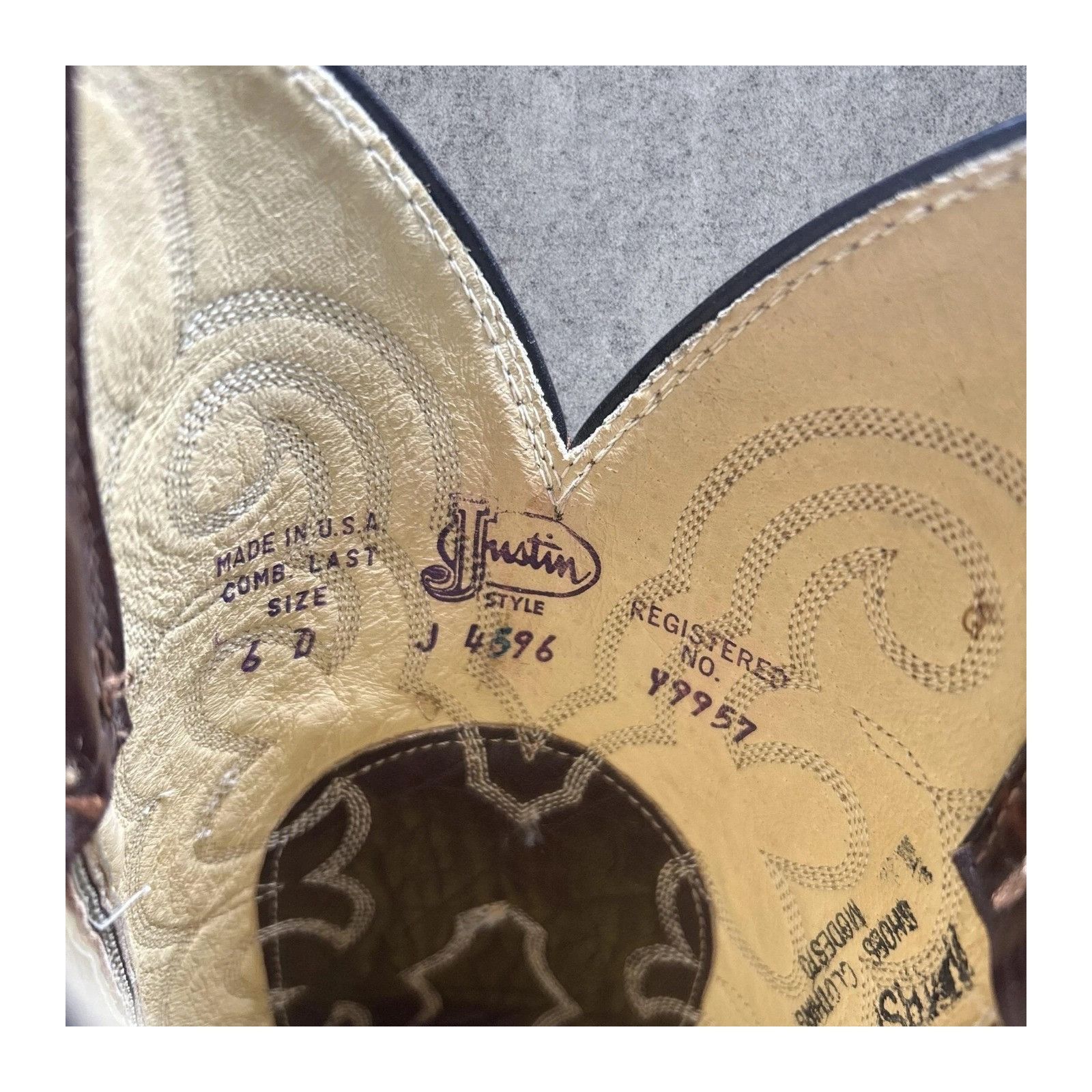 Justin Boots Justin Brown Leather Cowboy Boots Embroidered #4596 Mens 6D Size US 6 / EU 39 - 2 Thumbnail