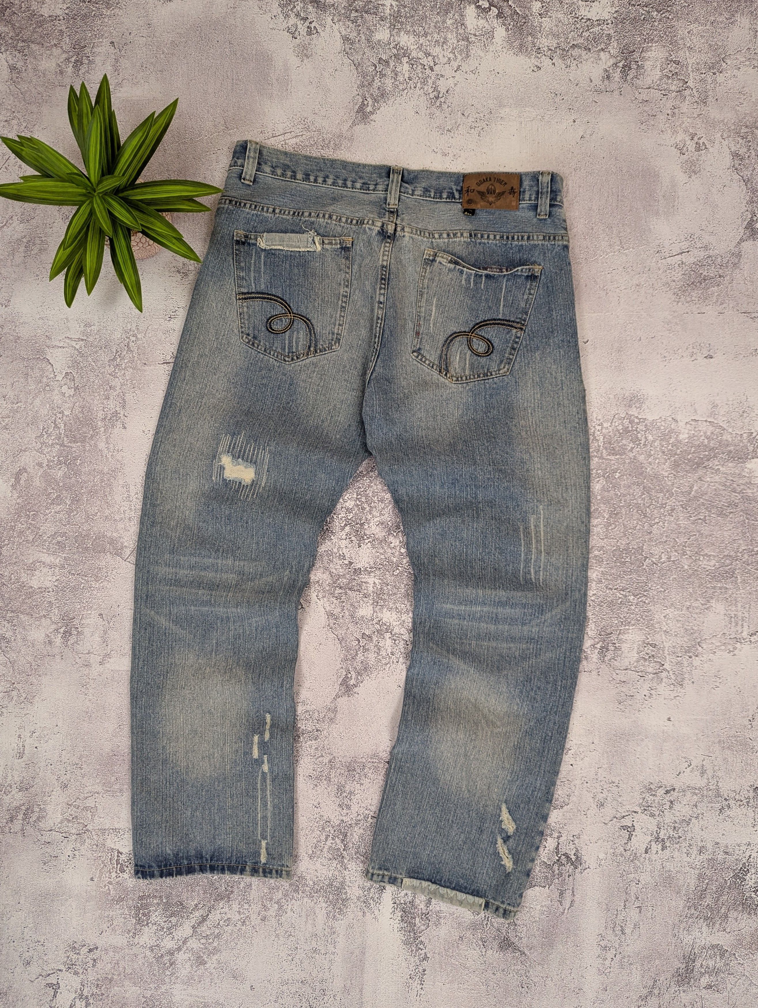 Japanese Brand Osaka Tiger Japanese Distressed Light Blue Jeans Mens Sz 38R Size US 38 / EU 54 - 1 Thumbnail