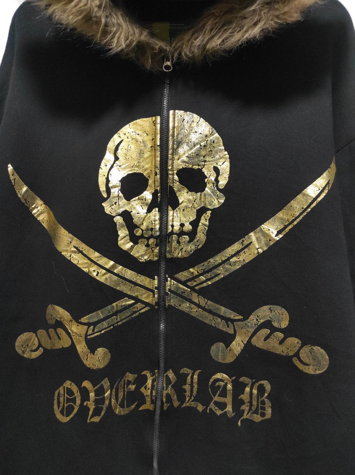 Japanese Brand Overlab skull double zip fur hoodie LGB style Size US XL / EU 56 / 4 - 5 Thumbnail
