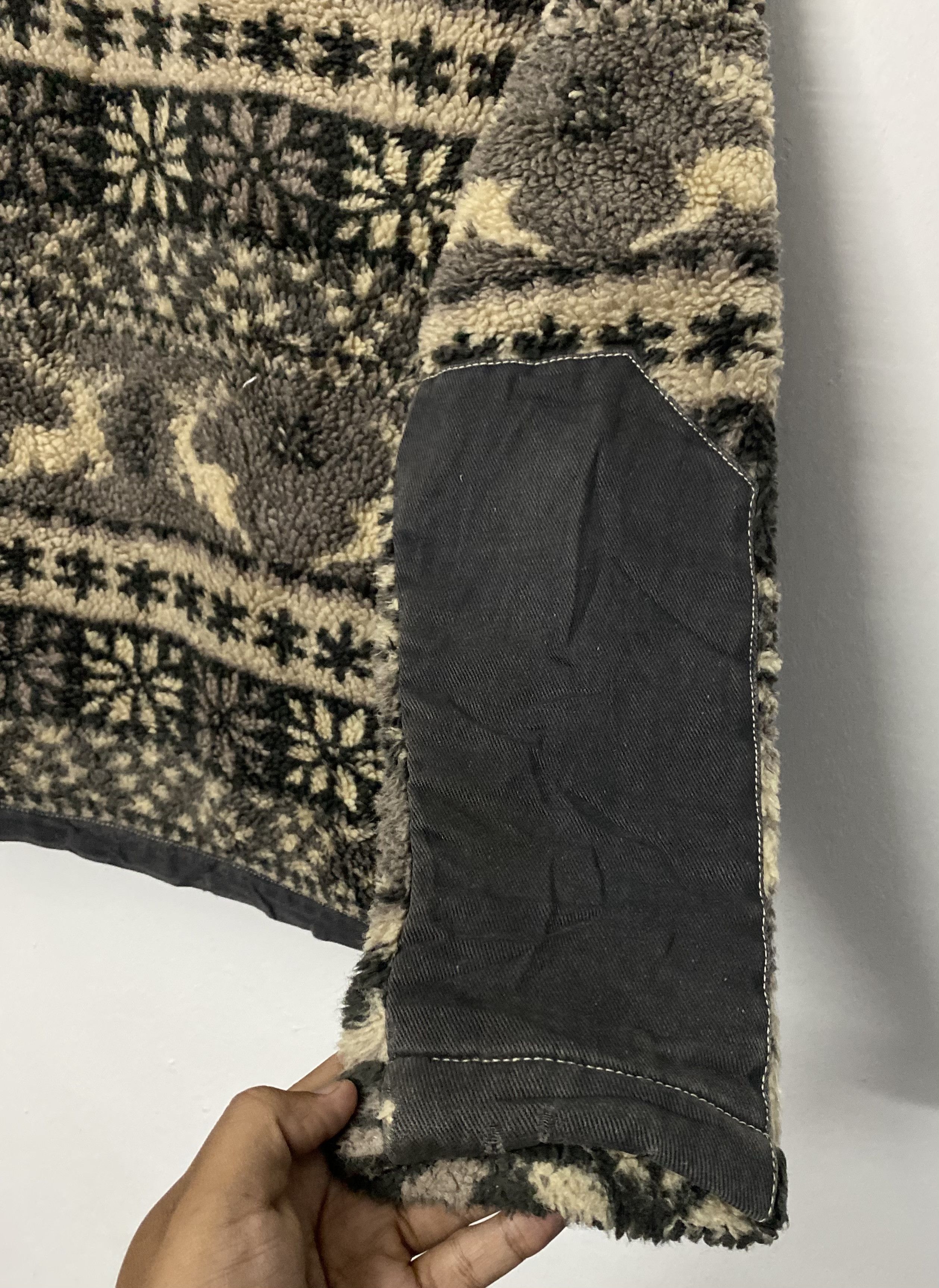 Manastash Vtg Manastash Deep Pile Sherpa Fleece Nordic Reindeer Jacket Size US M / EU 48-50 / 2 - 10 Thumbnail