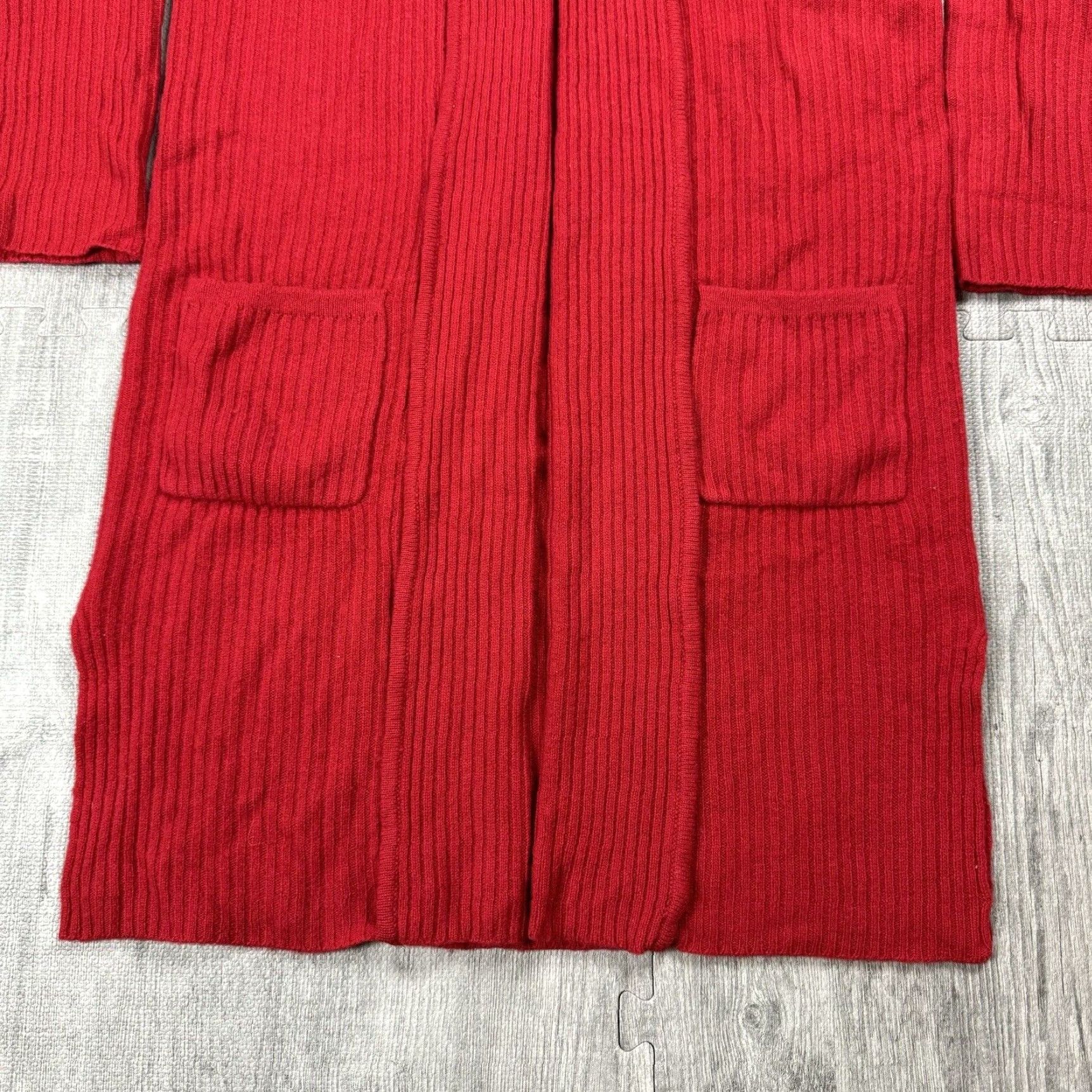 Vintage VINTAGE RAFAELLA OPEN FRONT RED RIBBED KNIT CARDIGAN SWEATER L WOMENS Size L / US 10 / IT 46 - 3 Thumbnail