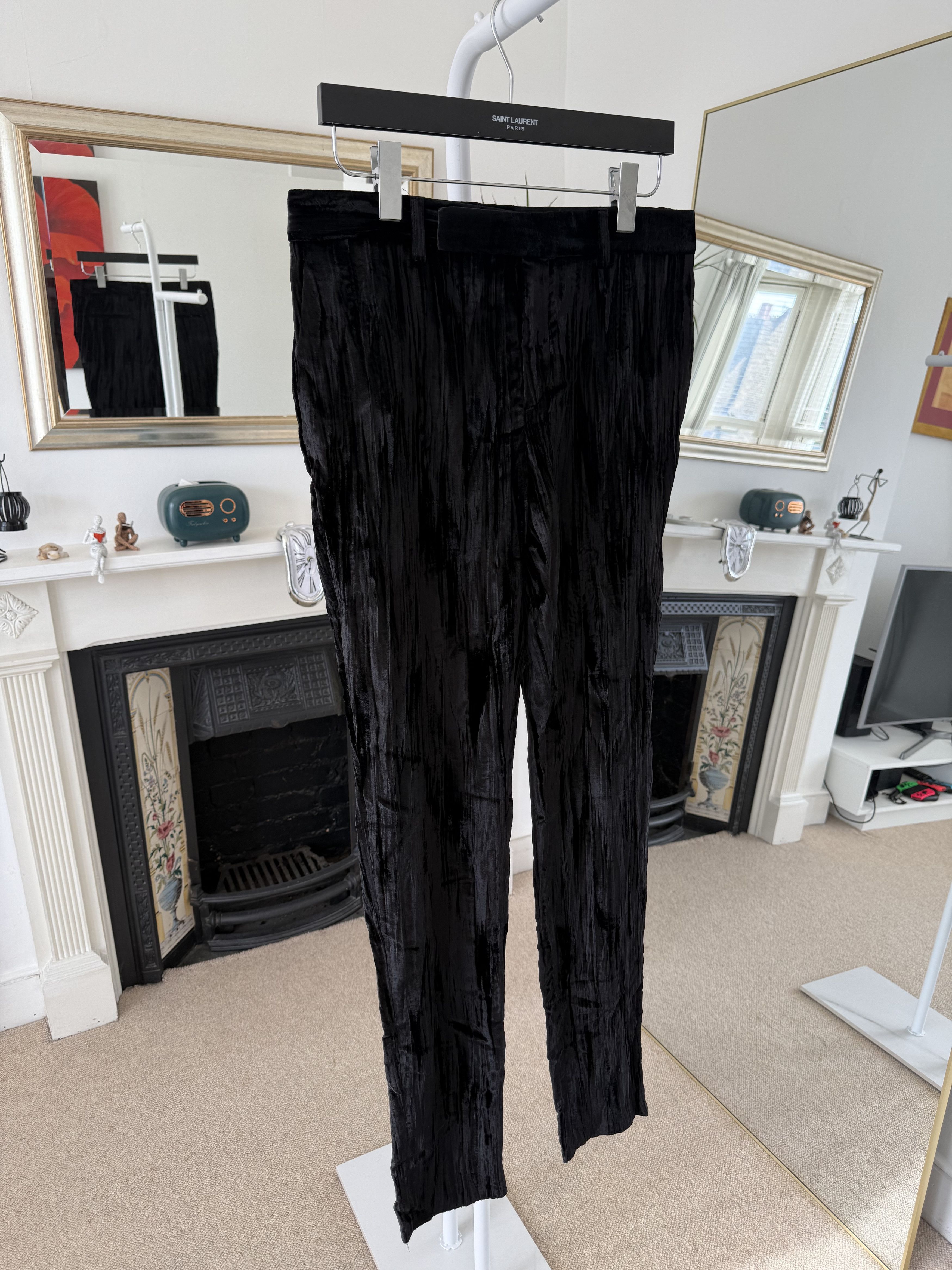 Saint Laurent Paris Saint Laurent Velour Low Waist Trousers Size 28" / US 6 / IT 42 - 7 Thumbnail