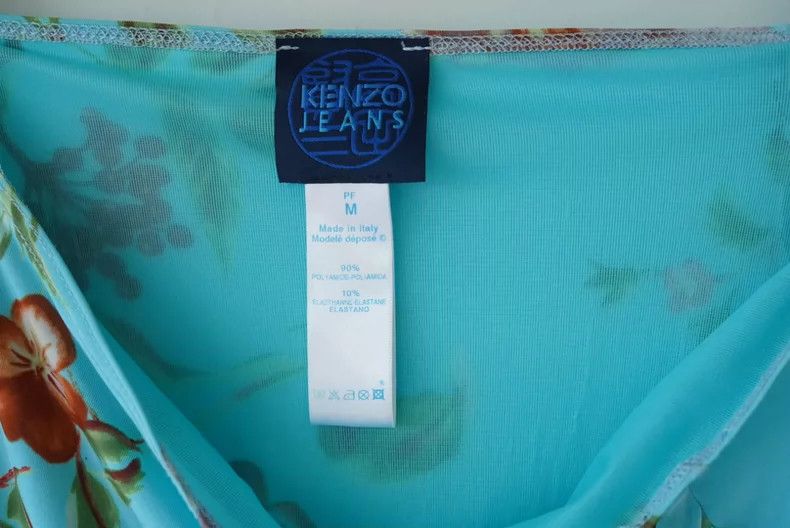 Kenzo KENZO sizeM Water blue flowers and grass waves half skirt Size 25" / US 0 / IT 36 - 6 Thumbnail