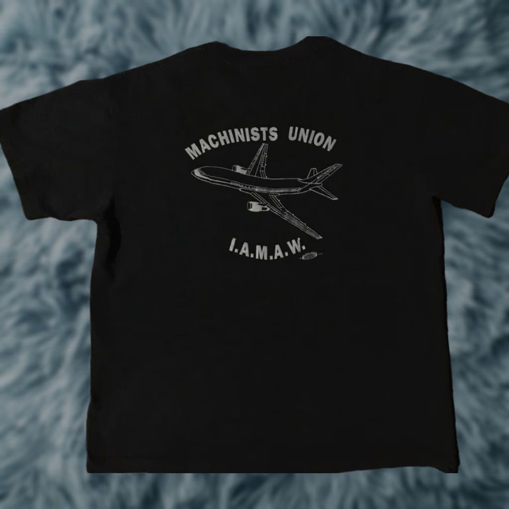 Vintage VINTAGE 90s Machinists Union Faded Distress Shirt XL Black Mens T-Shirt High-Quality Single Stitch Trucker Workwear Grunge Biker IAMAW 80s Size US XL / EU 56 / 4 - 1 Thumbnail