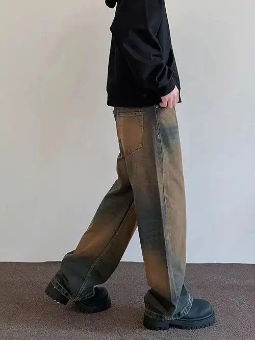 Japanese Brand × Jean Retro heavy industry yellow mud dyed bootcut jeans Size US 32 / EU 48 - 2 Thumbnail