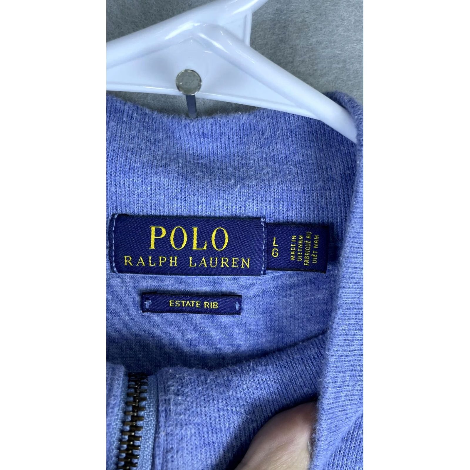 Polo Ralph Lauren Polo Ralph Lauren Mens Large Blue Estate Rib Knit Pullover Sweater Quarter Zip Size US L / EU 52-54 / 3 - 3 Thumbnail