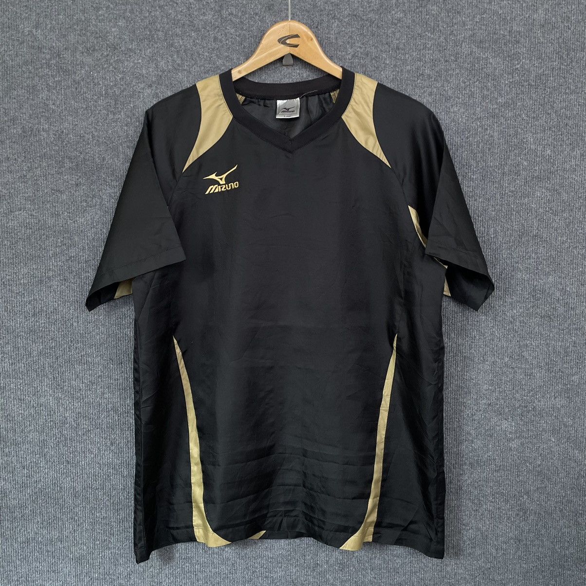 Mizuno × Vintage Vintage Mizuno Nylon Jersey Black Champagne Colourway Size US L / EU 52-54 / 3 - 1 Thumbnail