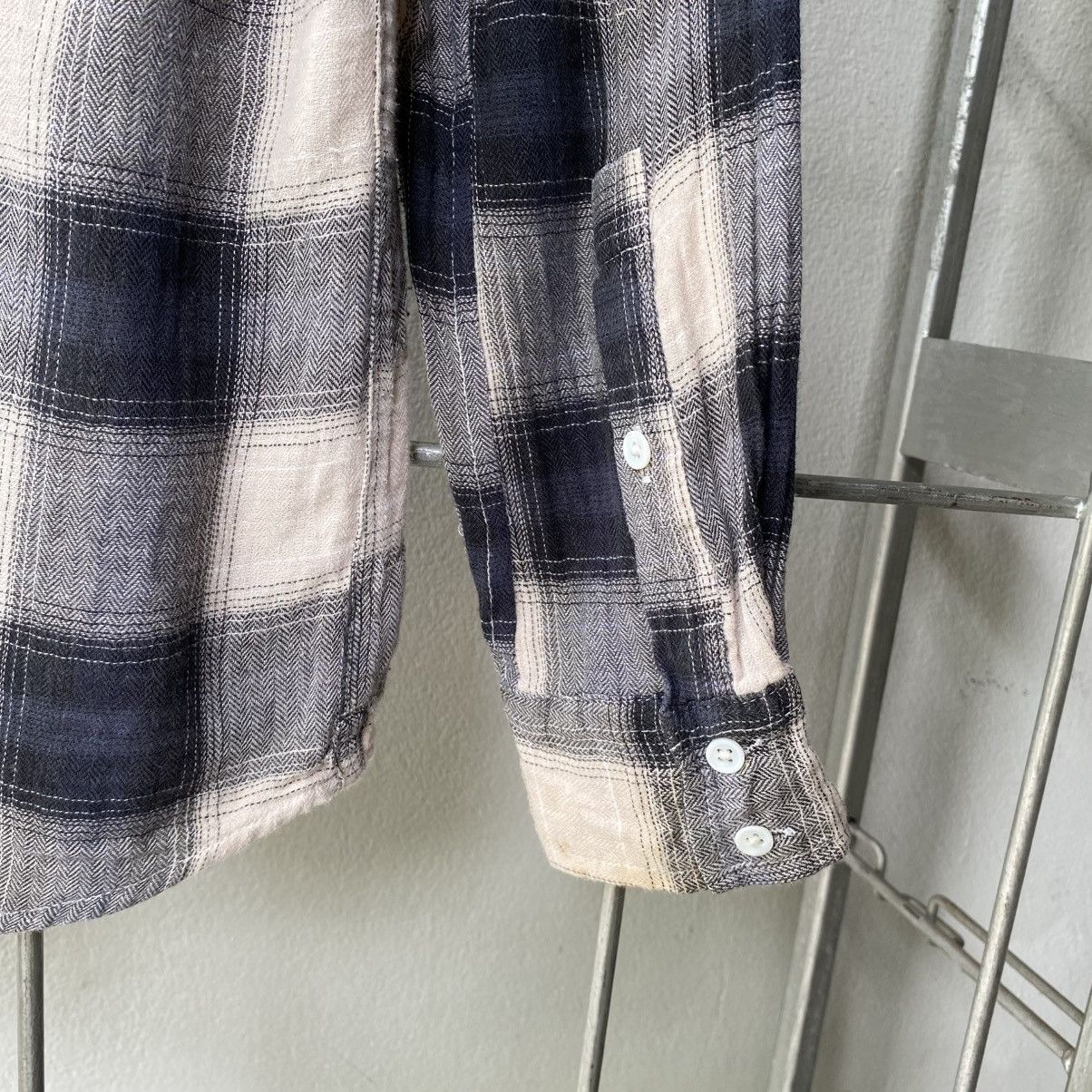 Balmain BALMAIN Gray-Black Plaid Ruffle Sleeve Shirt Size M / US 6-8 / IT 42-44 - 5 Thumbnail