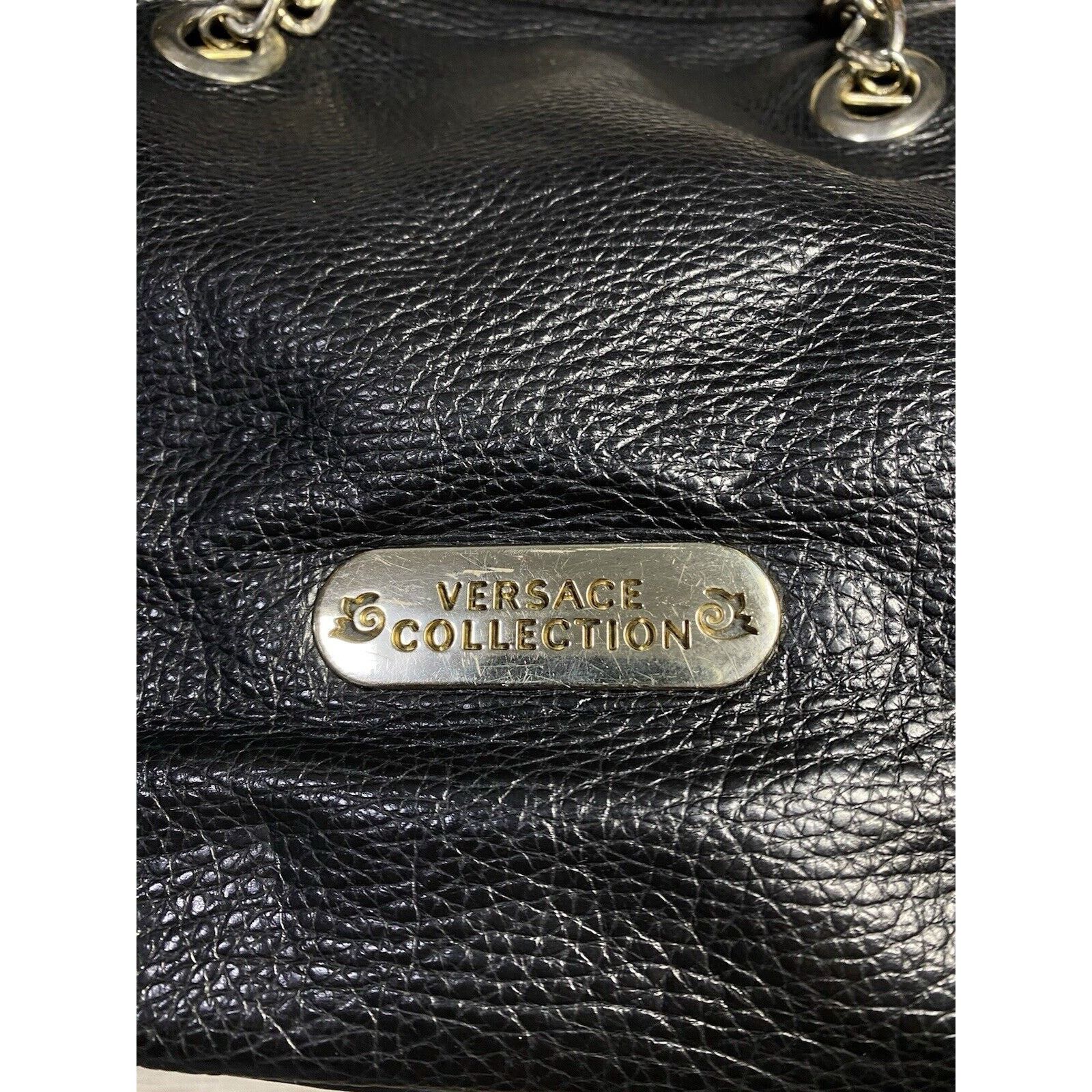 Versace × Versace Jeans Couture Versace Collection Leather Shoulder bag Black Made In Italy Size ONE SIZE - 2 Thumbnail
