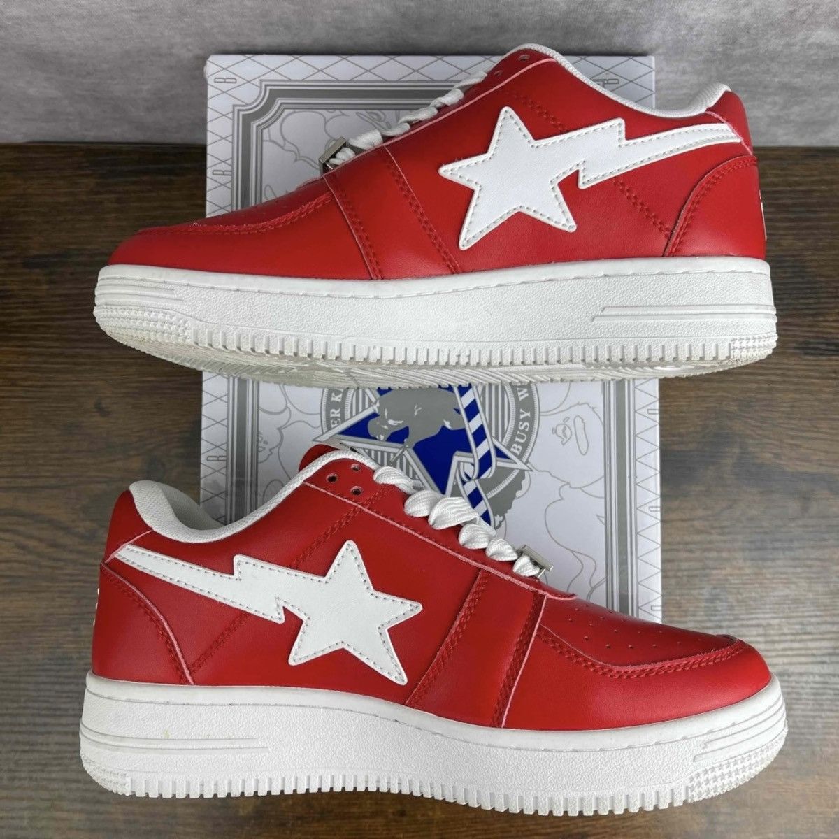 Bape × Coca Cola A Bathing Ape Bapesta Low Coca-Cola Red Size 6.5 Soda Shoes Size US 6.5 / EU 39-40 - 4 Thumbnail