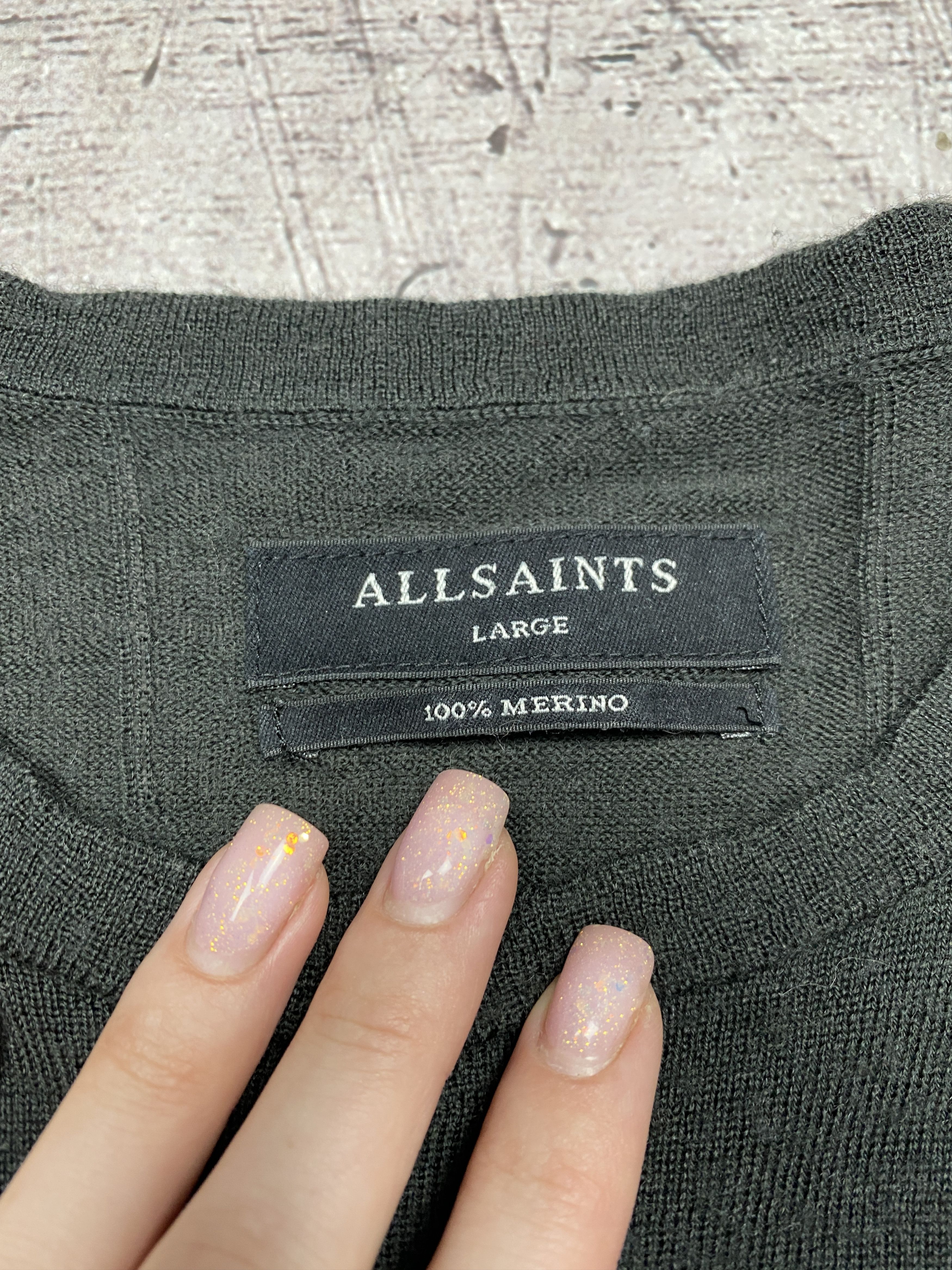 Allsaints Allsaints Mens Mode Merino Wool Crew Neck Sweater Size US L / EU 52-54 / 3 - 5 Thumbnail