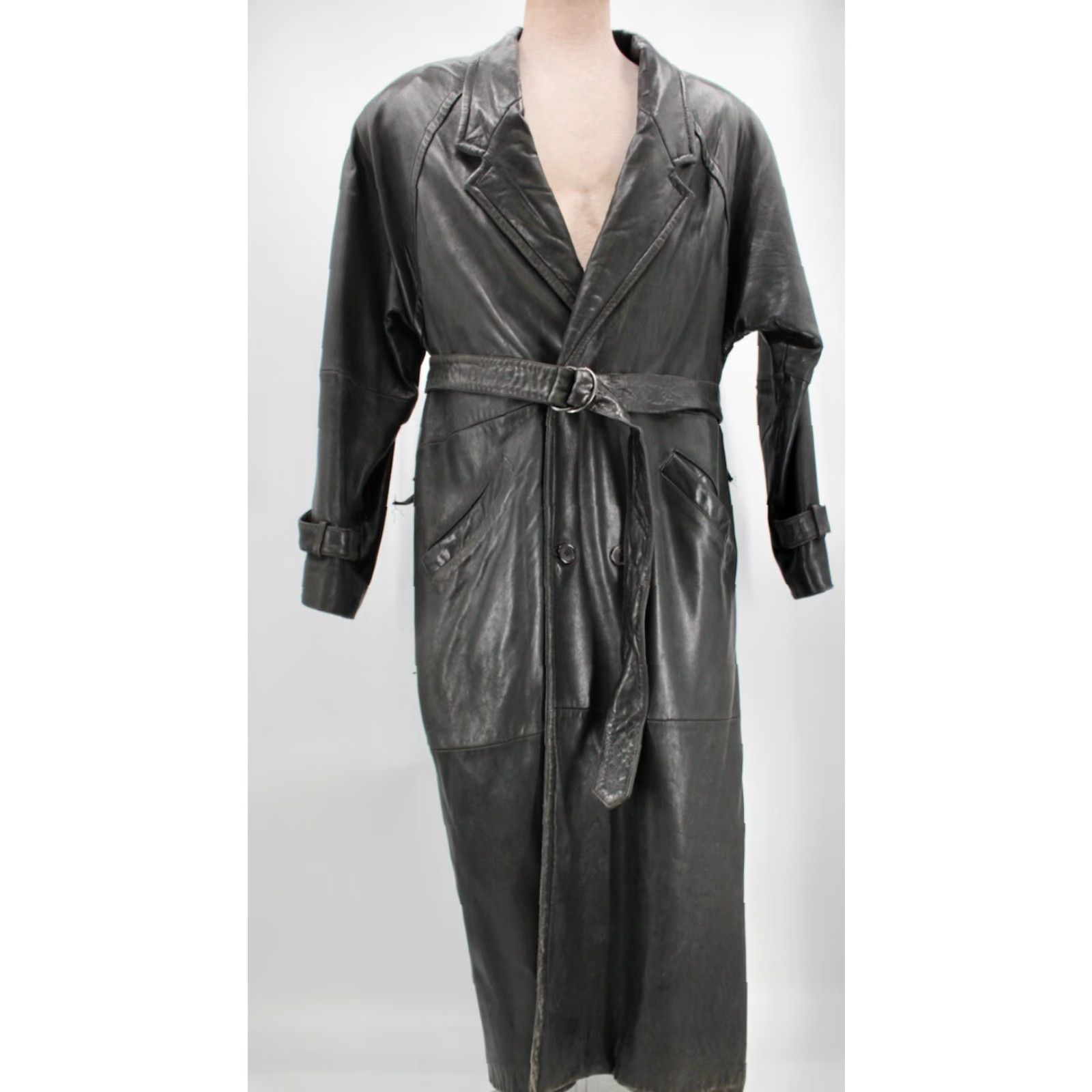 Andrew Marc VINTAGE Andrew Marc Leather Jacket Men Trench Coat Jacket M Black 90s Size US M / EU 48-50 / 2 - 2 Thumbnail