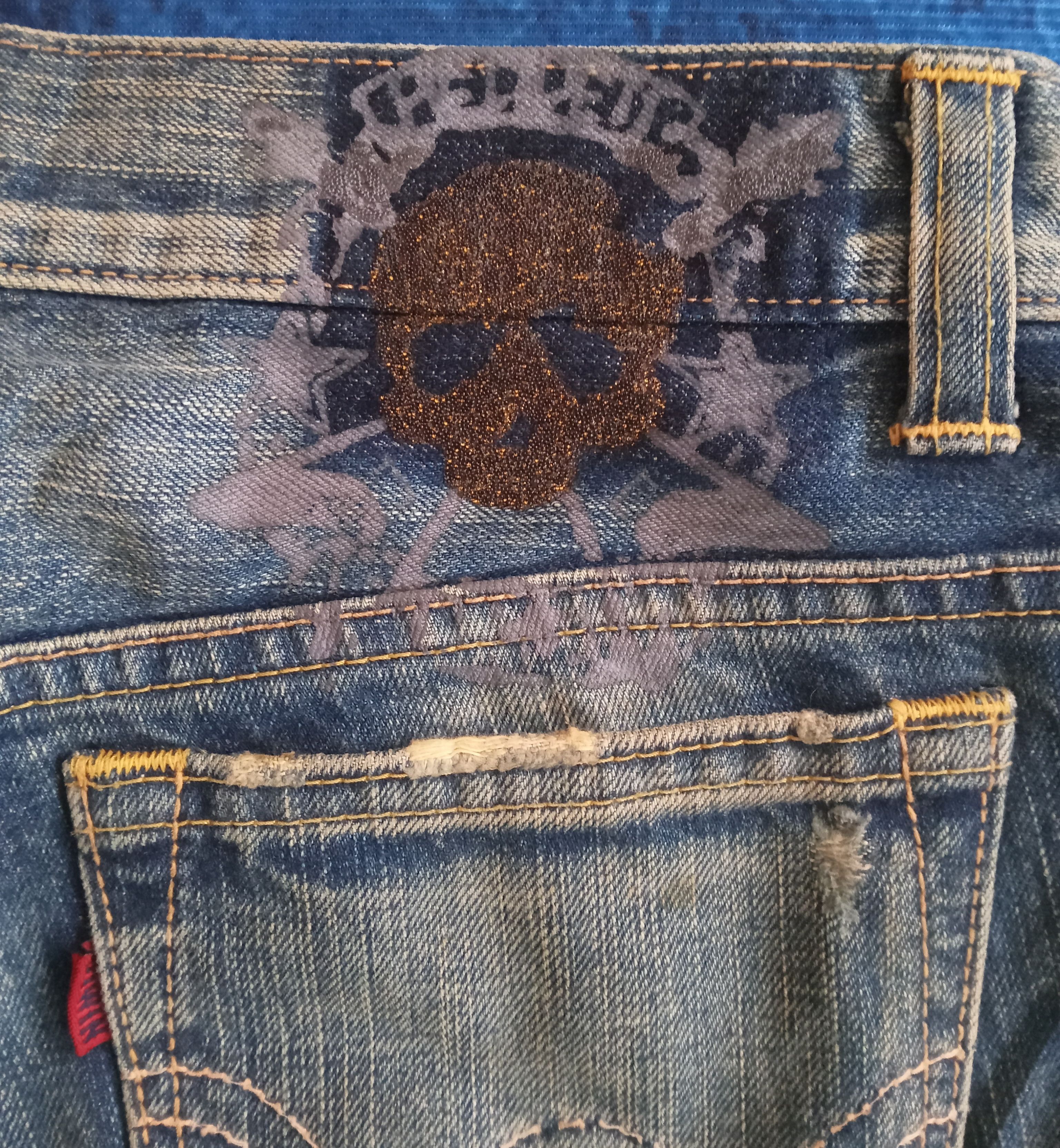 Edwin Edwin Studded and Skull Rare Design Distressed Jeans Size 30" / US 8 / IT 44 - 3 Thumbnail