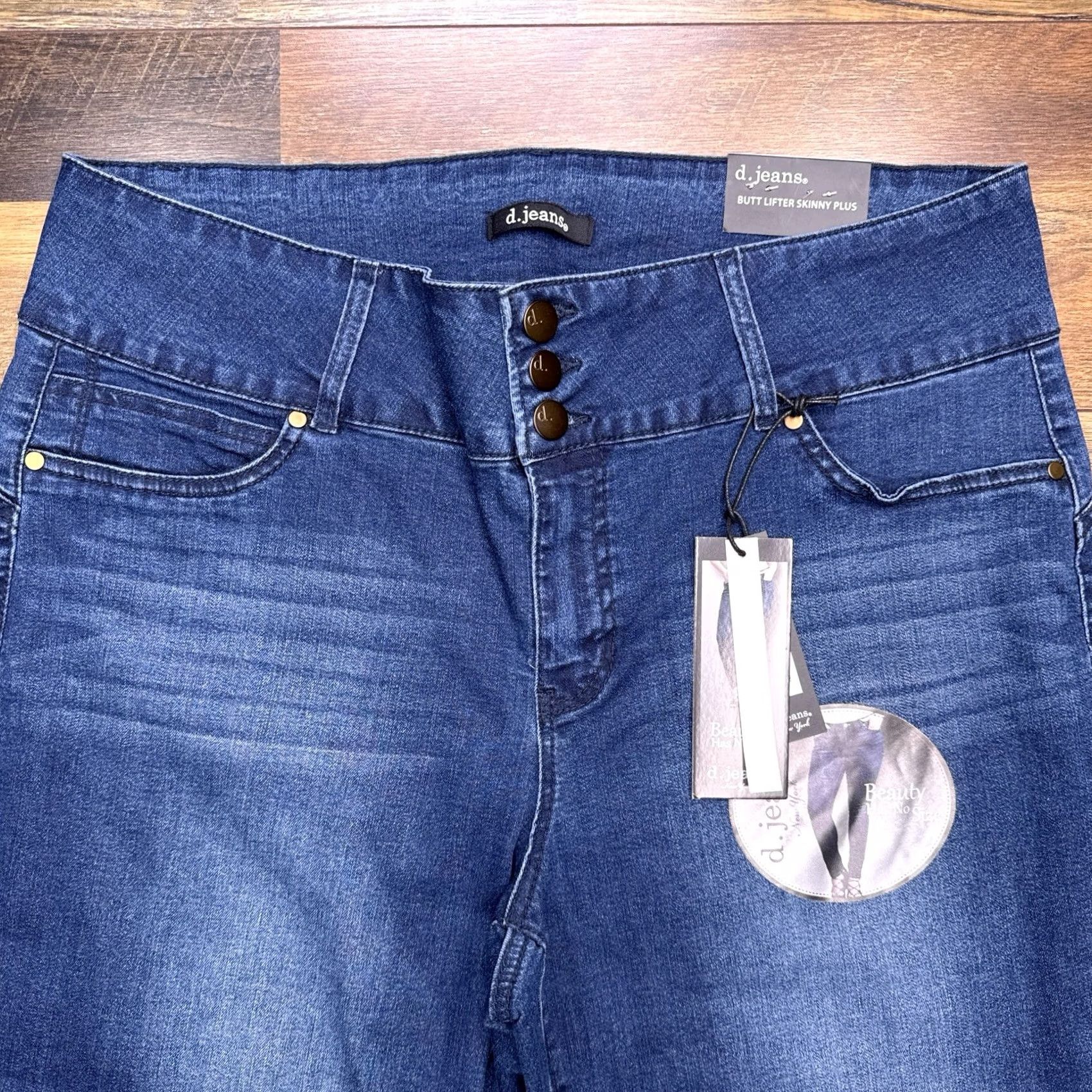 Vintage D Jeans Butt Lifter Skinny Plus Jeans 20W Dark Elise Modern Fit High Rise New Mens Womens Girls Boys Size 42" / US 20 - 2 Thumbnail