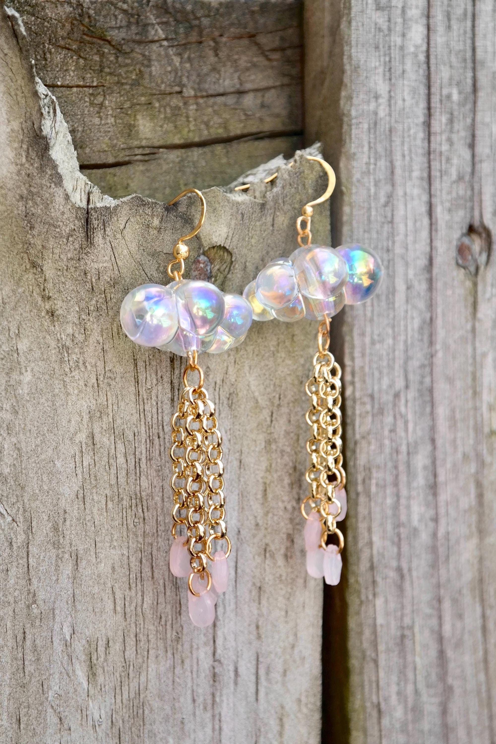 Handmade Gold April Showers Fairy Necklace & Earrings Set Size ONE SIZE - 4 Thumbnail