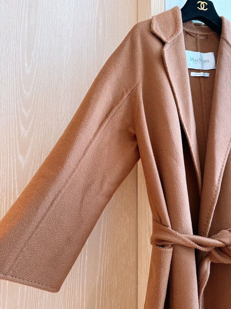 Max Mara Max Mara Caramel Water Ripple Cashmere Coat Size S / US 4 / IT 40 - 4 Thumbnail