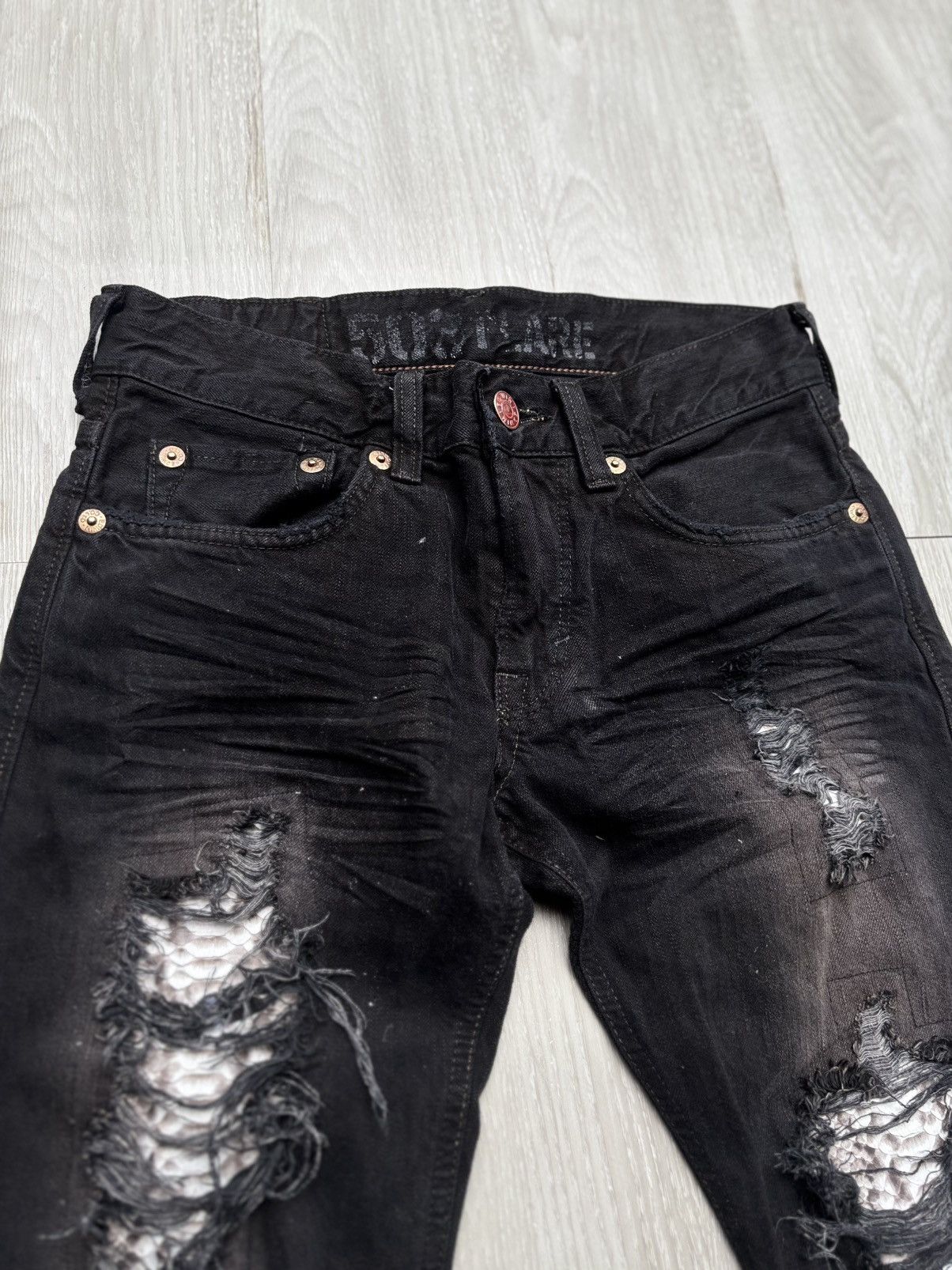 Japanese Brand EDWIN phyton distressed flare jeans Size US 28 / EU 44 - 2 Thumbnail